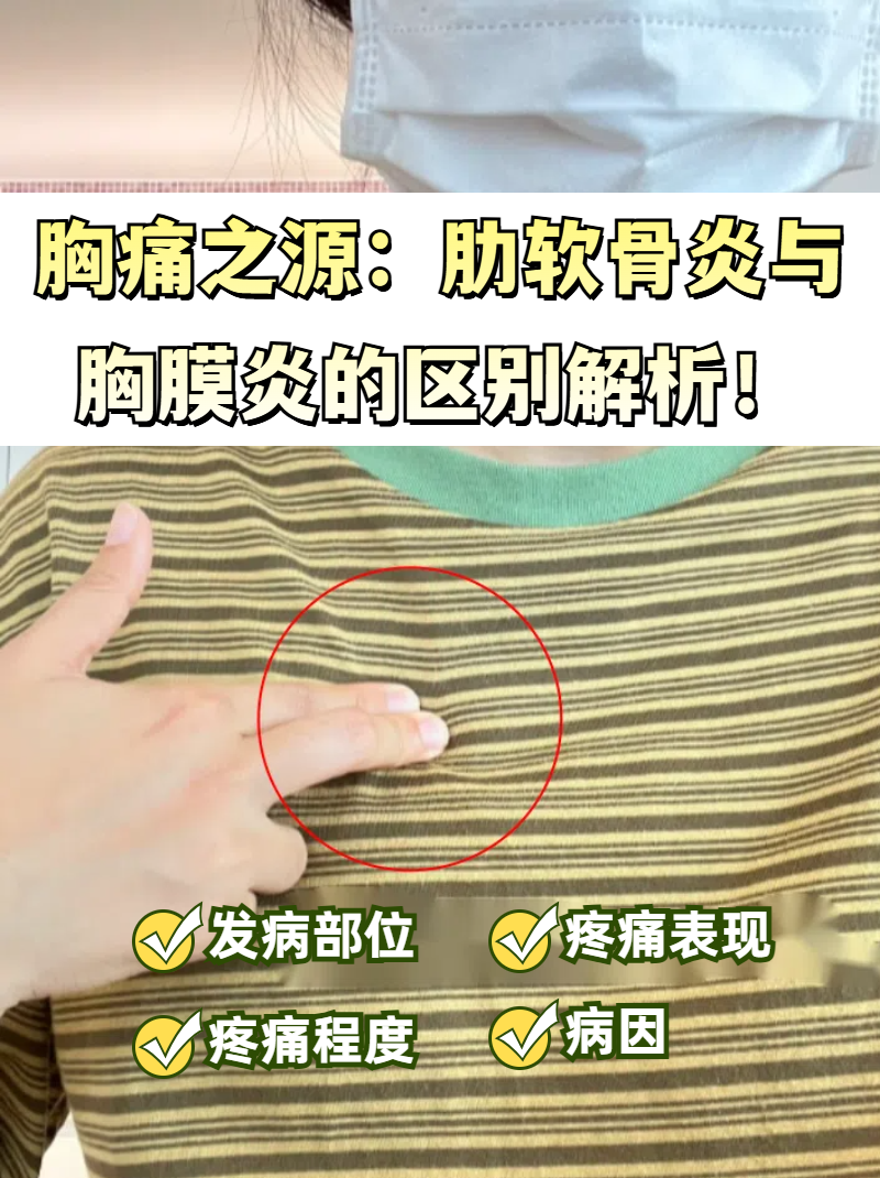 日常生活中,大家是不是经常感到胸痛,这可能是肋软骨炎或者胸膜炎