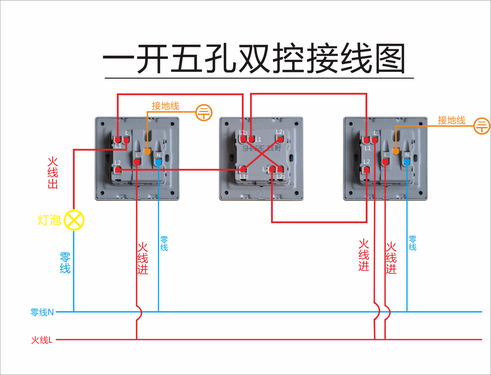 插座线路图怎么画图片