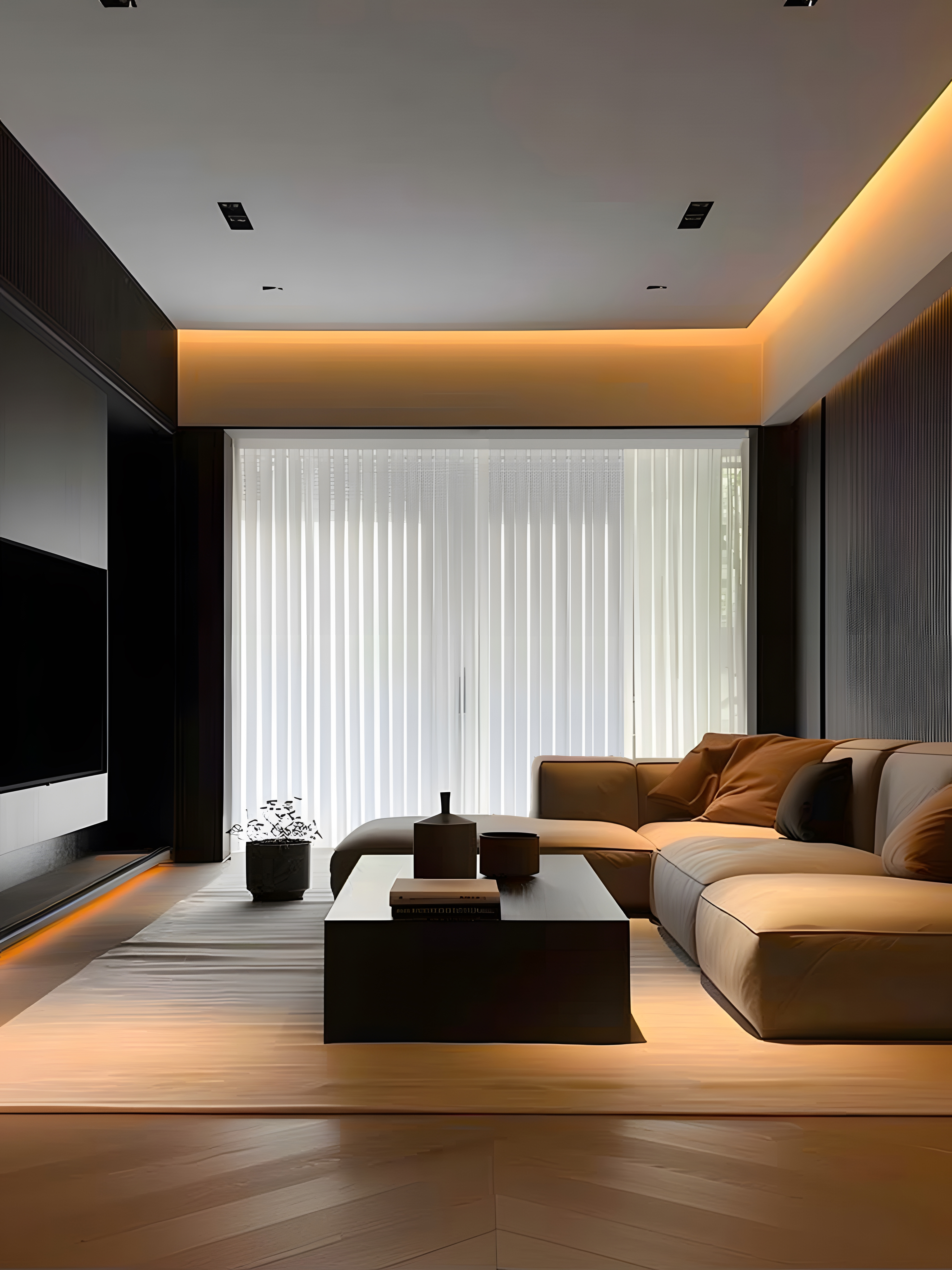 深色吗115平意式极简深色装修风格浅暗色系装修风格效果湍忝抢雌榔览 