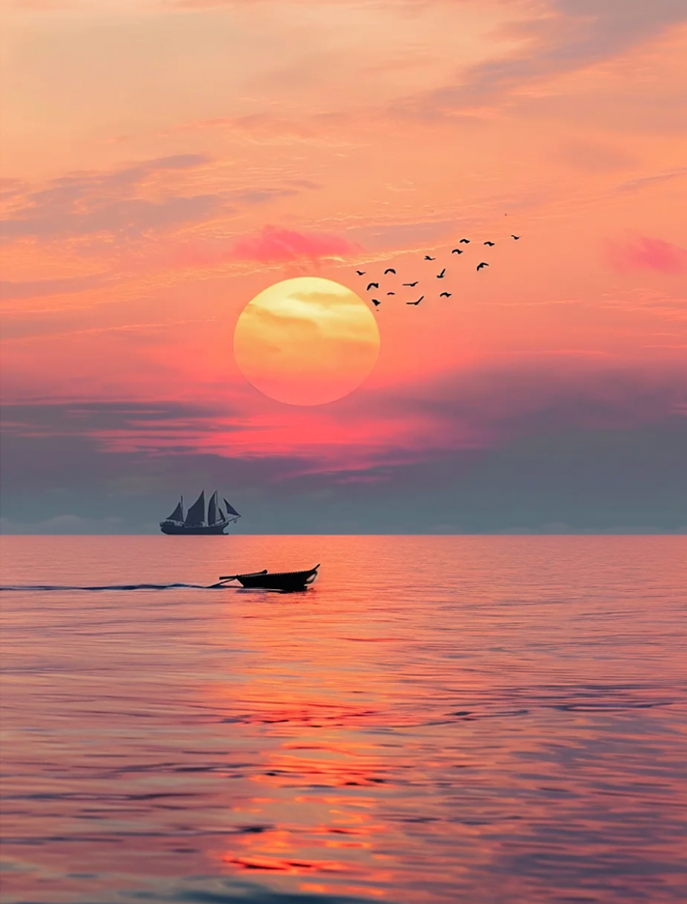 朝霞是一种美丽的自然现象,发生在日出前或日出时,当天空中出现红色