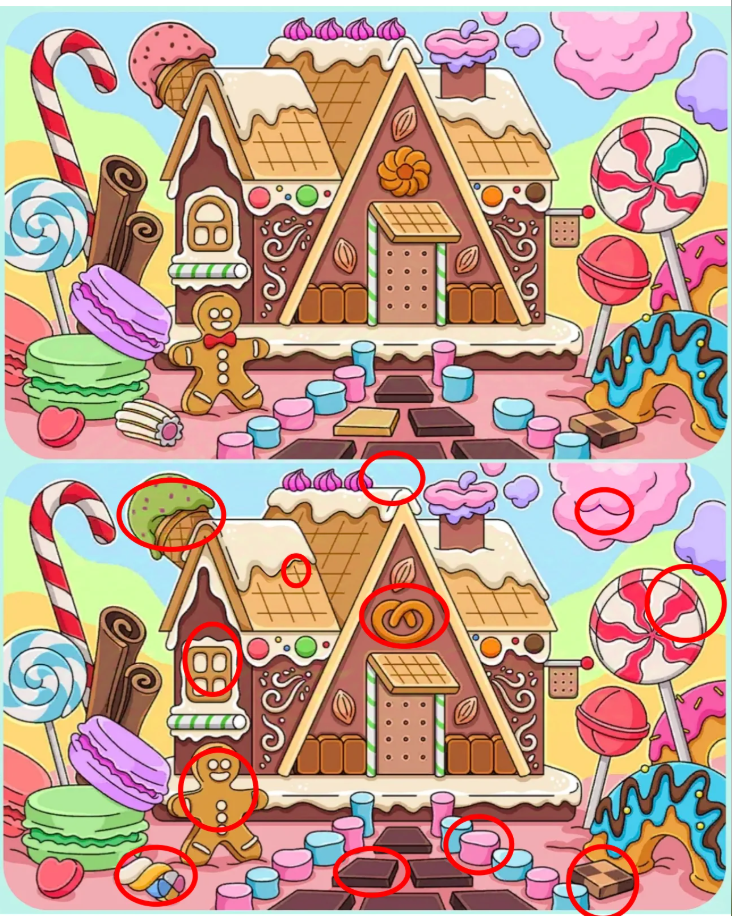 考眼力#找不同 图中有12处不同哦,集中注意力一起找找吧!