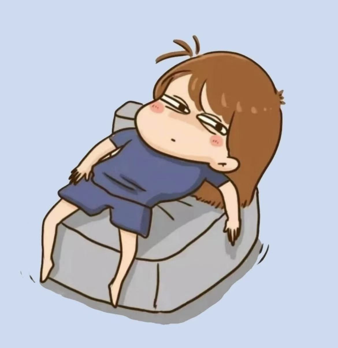 好的动画图片各种不舒服乏力卡通图片身体乏力的动漫照片感冒浑身无力