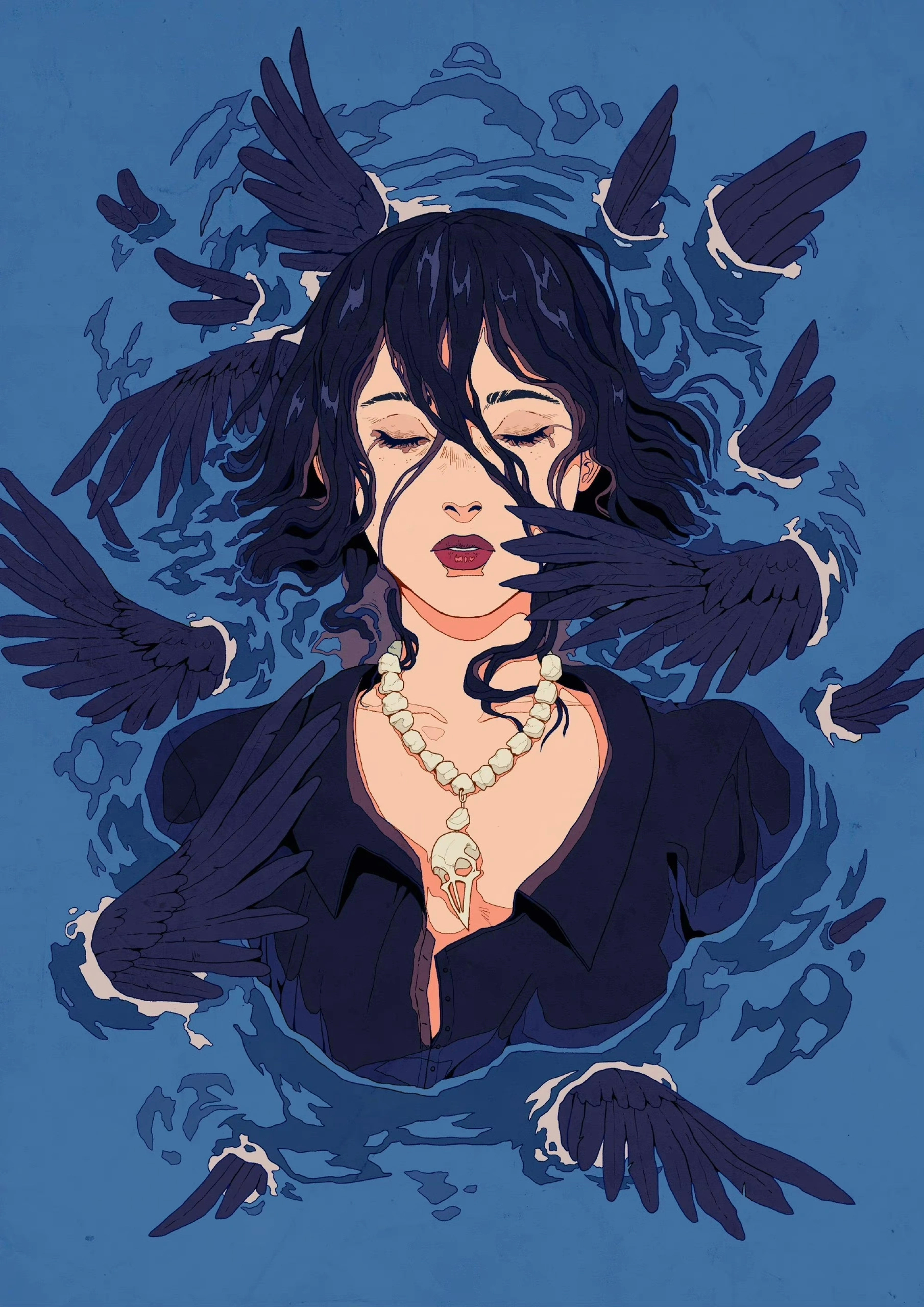 芬兰插画师ionomycin笔下的一组怪诞风格奇幻场景插画,题材天马行空