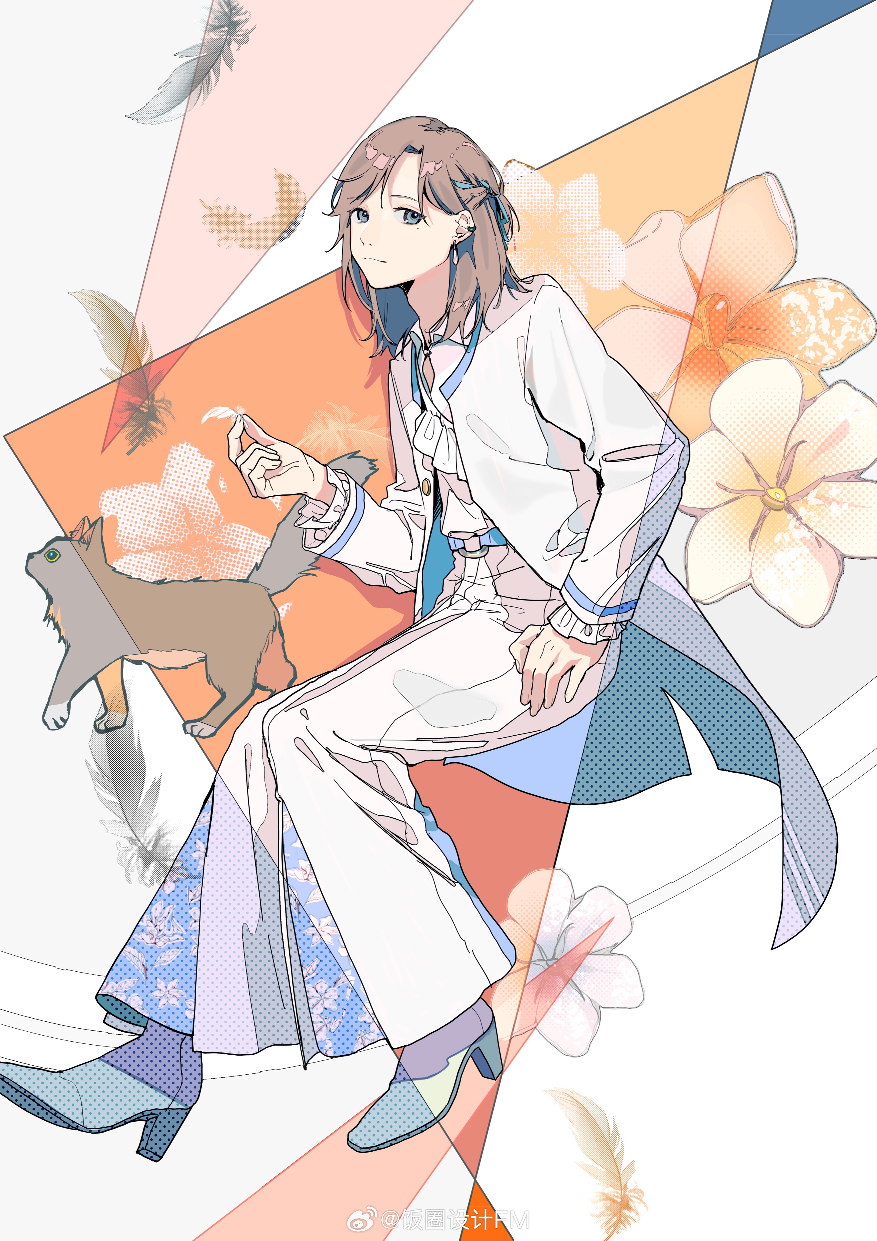 yanagisue)创作了一组极具特色的二次元少女插画,画面清新唯美,通透感