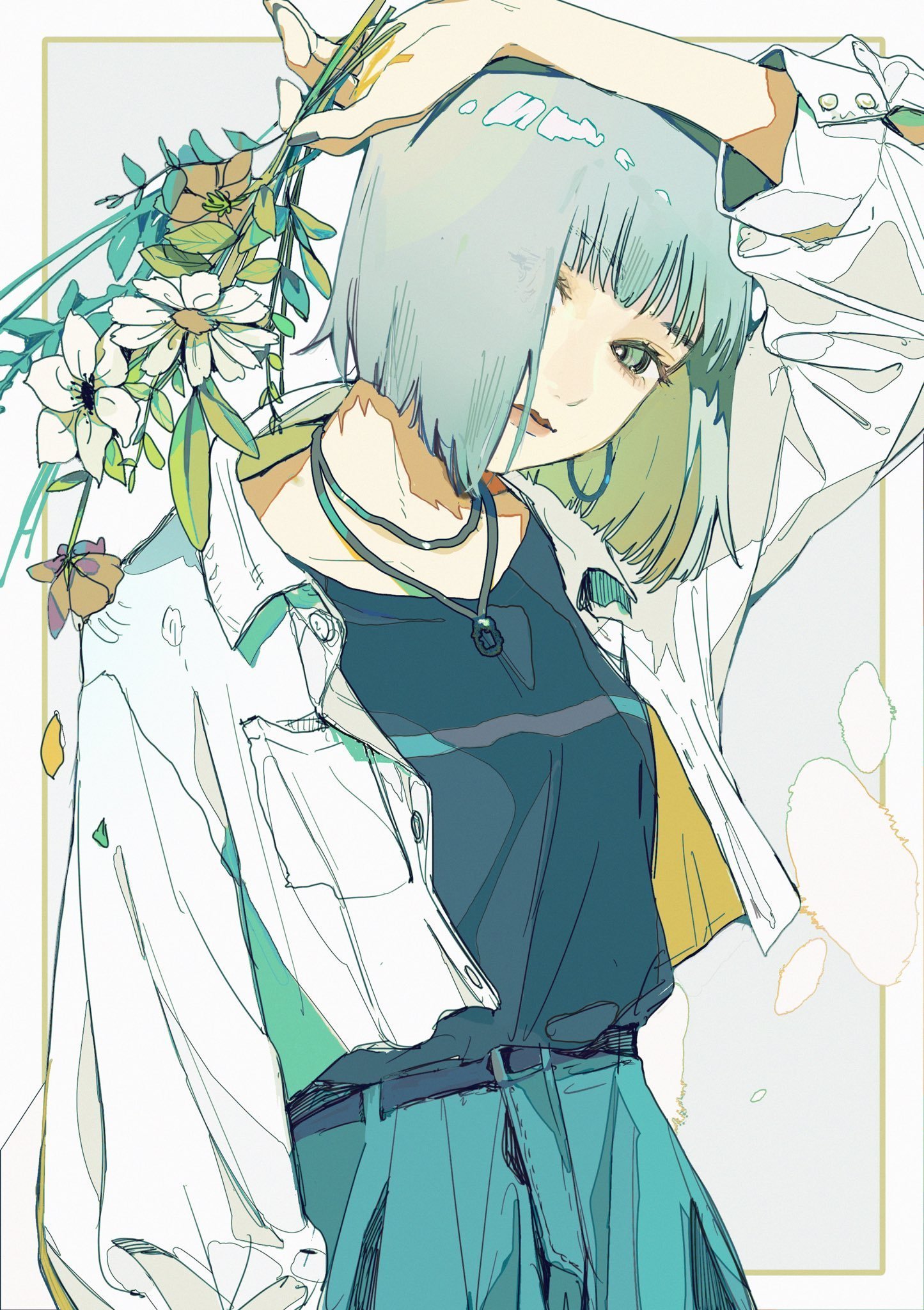 yanagisue)创作了一组极具特色的二次元少女插画,画面清新唯美,通透感