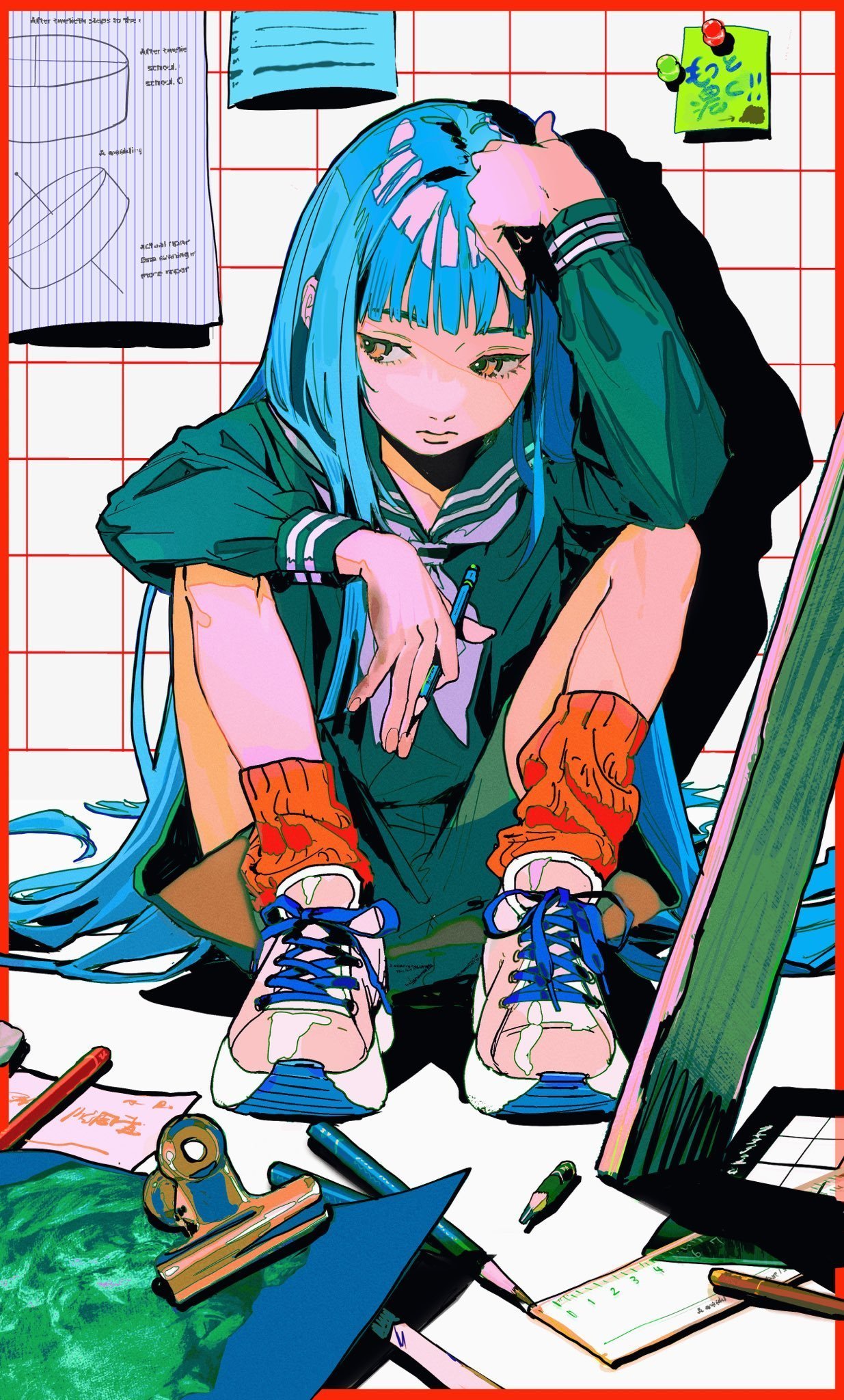 yanagisue)创作了一组极具特色的二次元少女插画,画面清新唯美,通透感