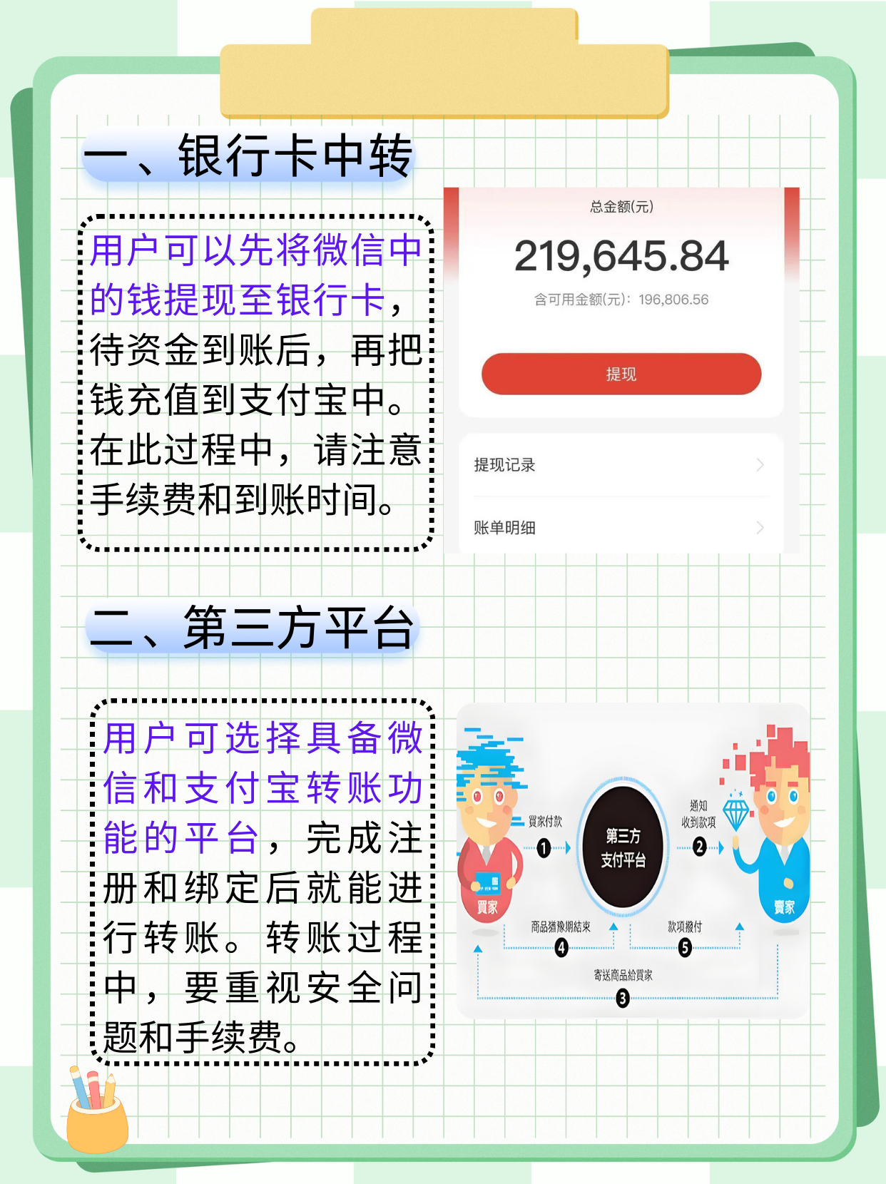 一,通过银行卡中转 用户可以先把微信里的钱