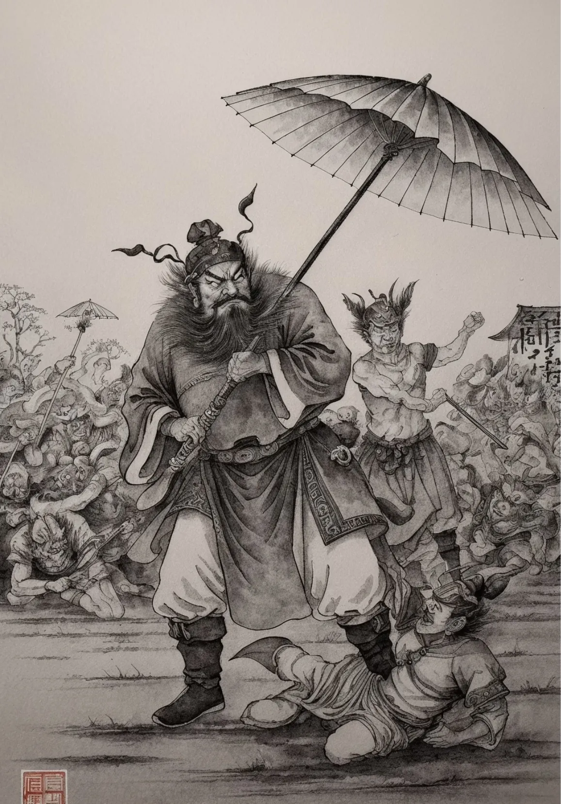 到时候你会发现,周围再也没有人给你添乱,你能像风一钟馗素描图片钟馗