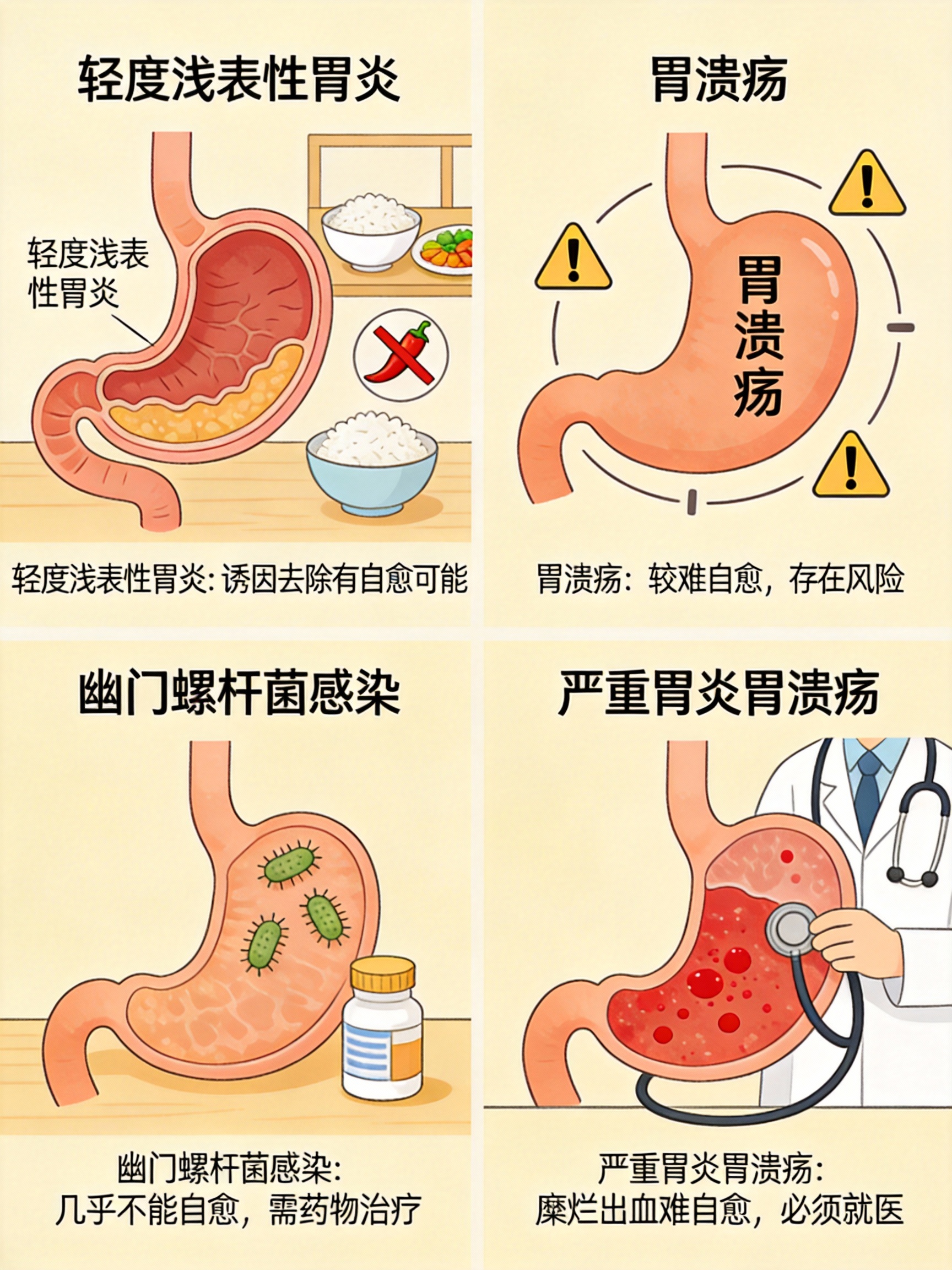 胃炎胃溃疡可以自愈吗