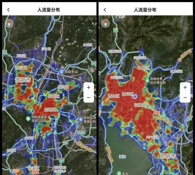 这是号称全国第一避暑胜地和全世界第一避暑胜地的的人流量热力图和