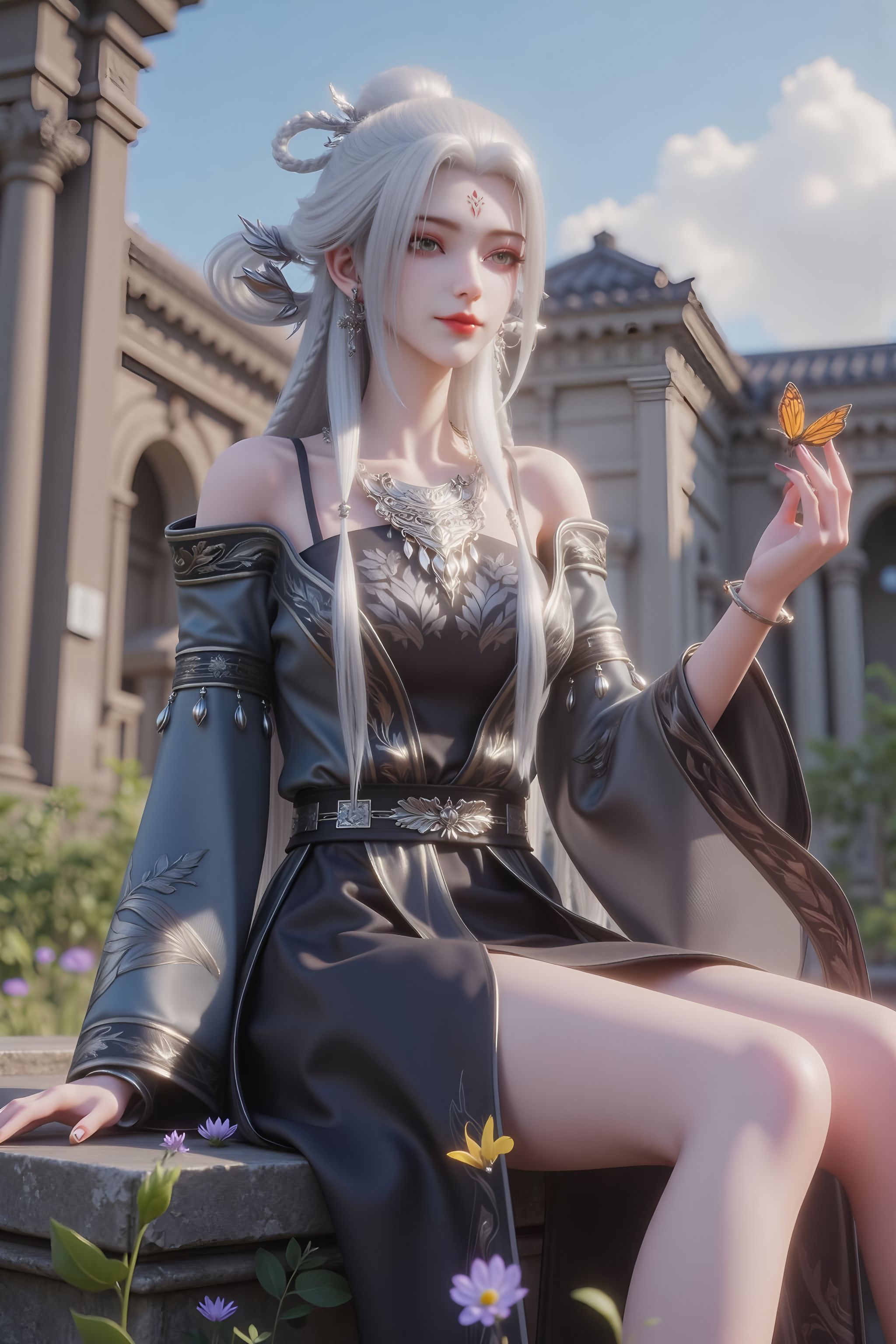 国漫女神小白竖屏屏保壁纸:狐狸果然是最妩媚的生灵,美的勾魂!