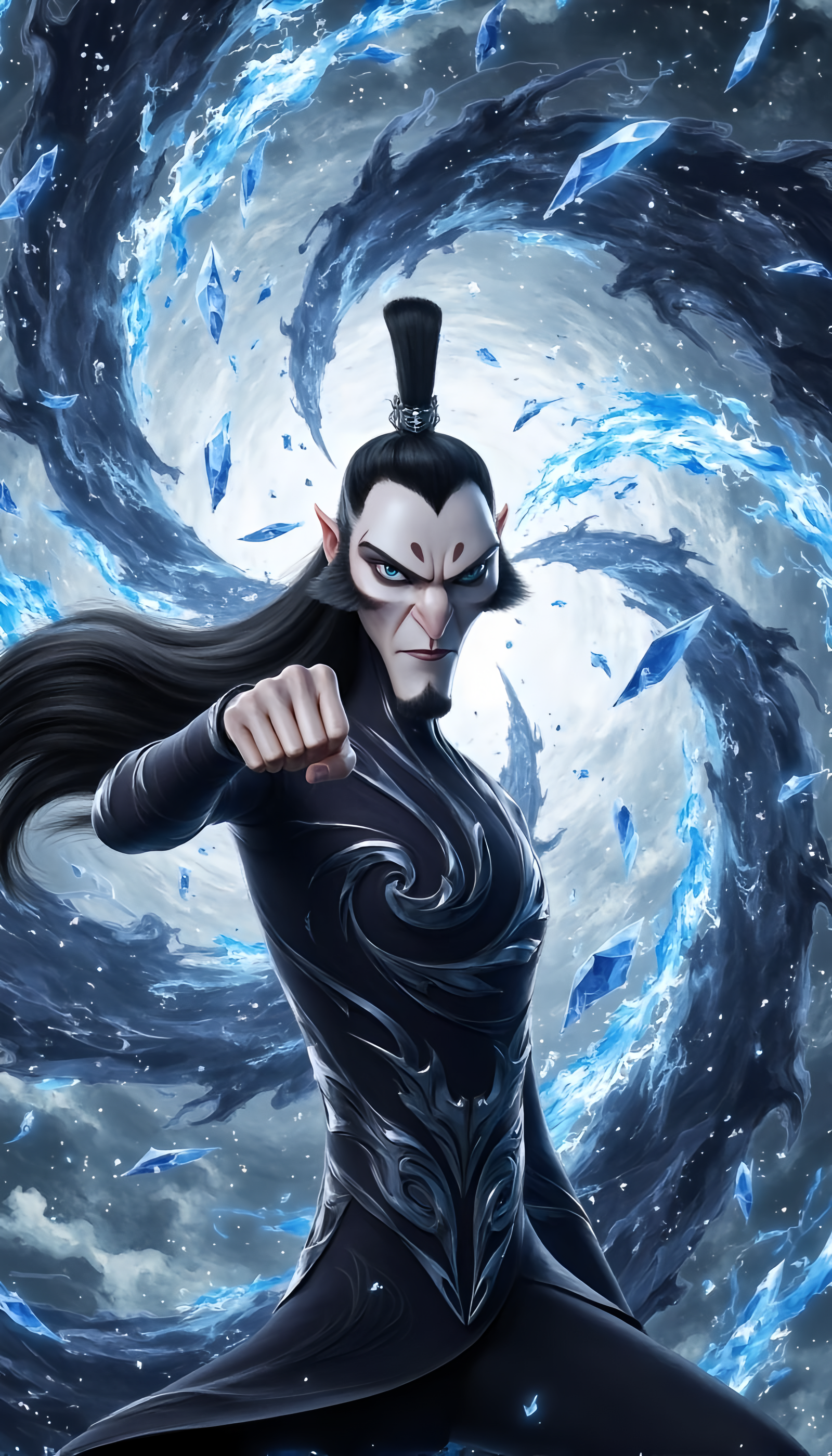 《哪吒》申公豹高清动漫壁纸:与太乙真人同为元始天尊的弟子,因金仙之