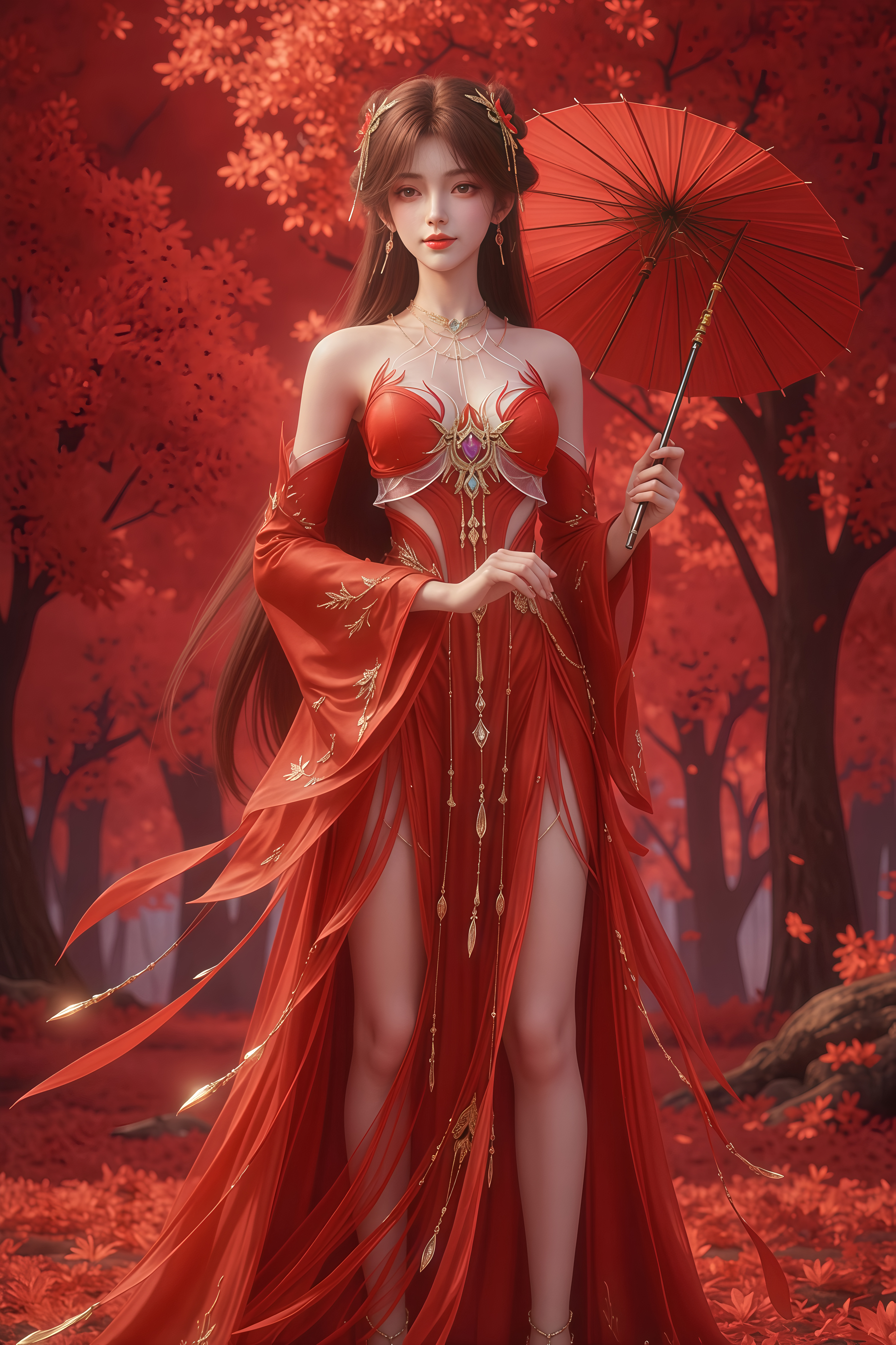 国漫女神ai绘图精品:完美世界火灵儿4k壁纸分享!