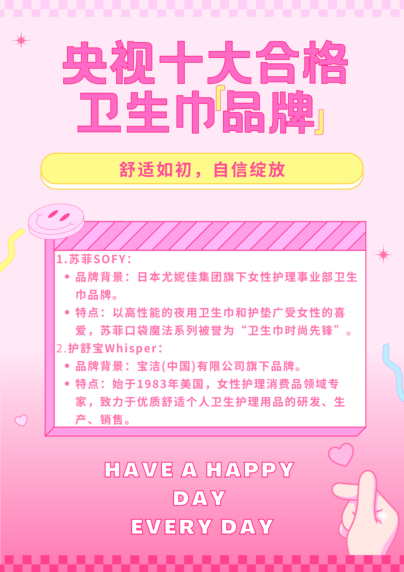央视曾为大家整理出一份合格卫生巾品牌清单.