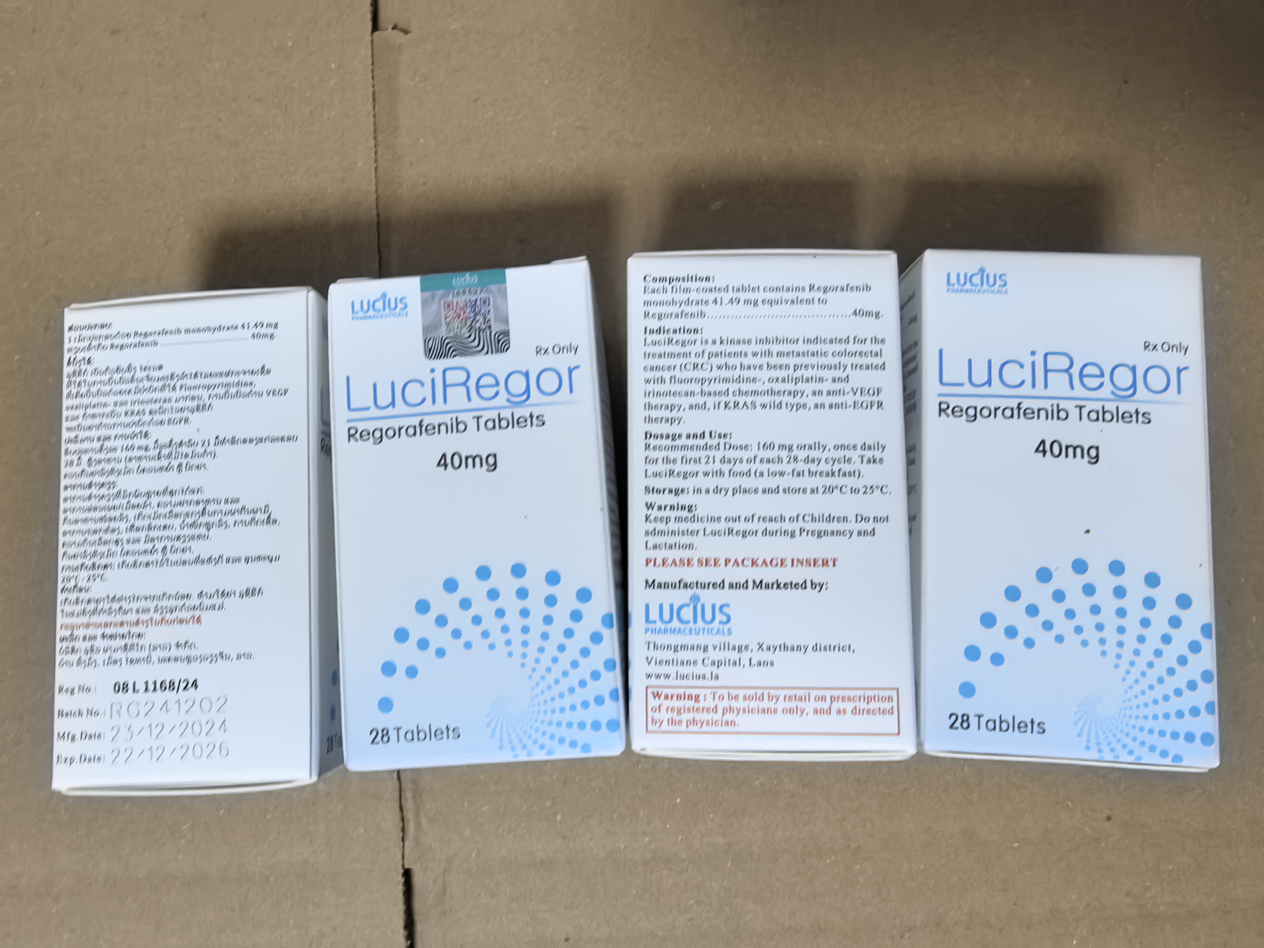 瑞戈非尼老挝仿制药卢修斯/老挝药厂卢修斯/老挝靶向药卢修斯