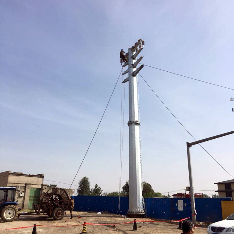 钢杆工厂定做双回路电力钢管杆 电力钢杆 10kv-220kv热镀锌防腐