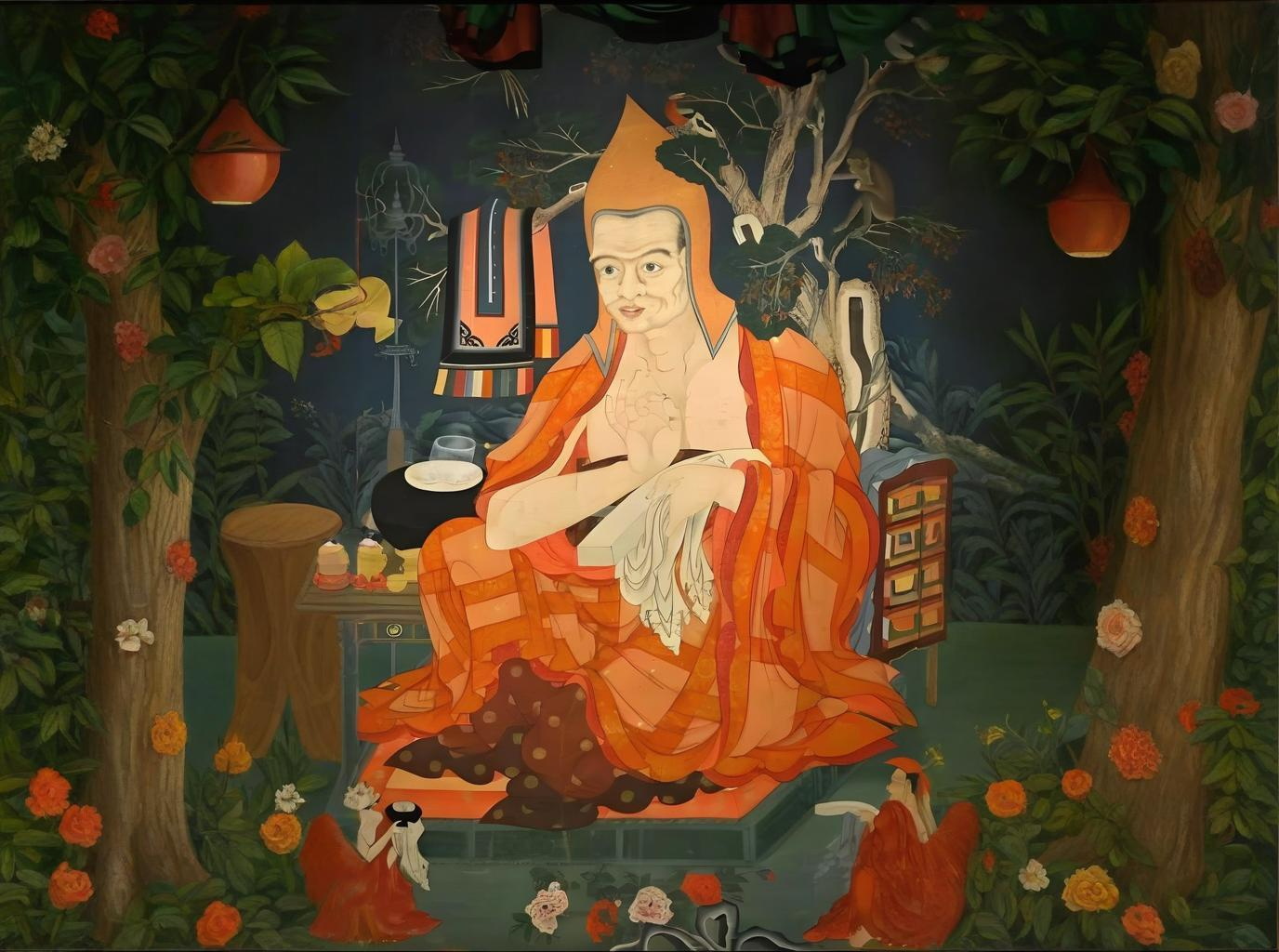 无著菩萨兜率天见弥勒后,回寺指向东方:圣教将在此地弘扬五百年