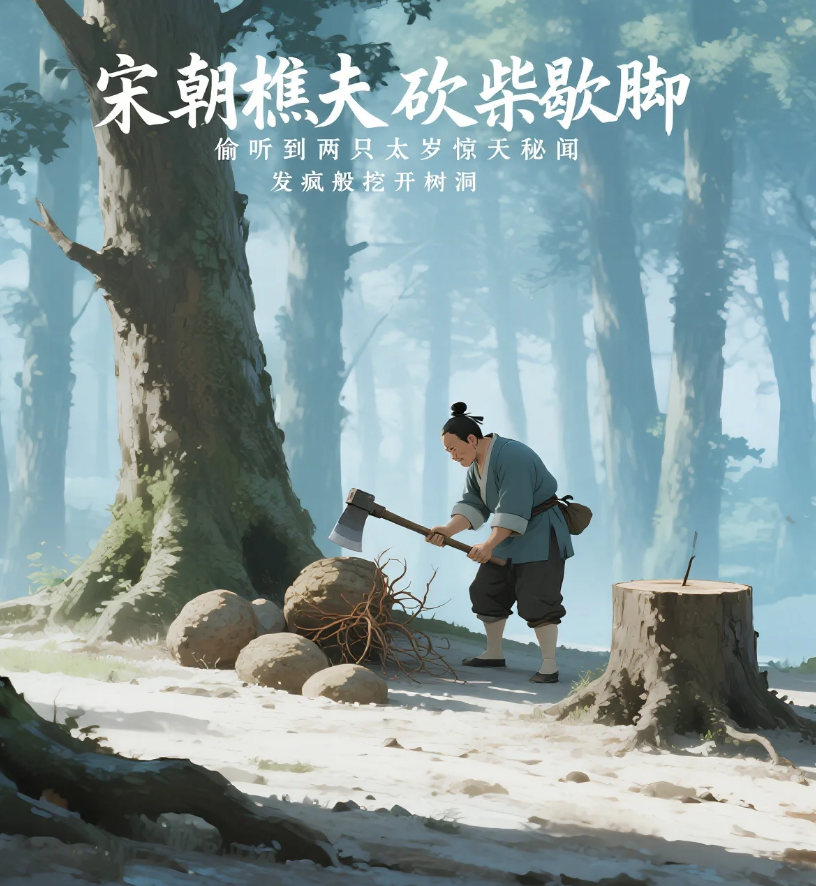 宋朝樵夫砍柴歇脚,偷听到两只太岁惊天秘闻,发疯般挖开树洞!