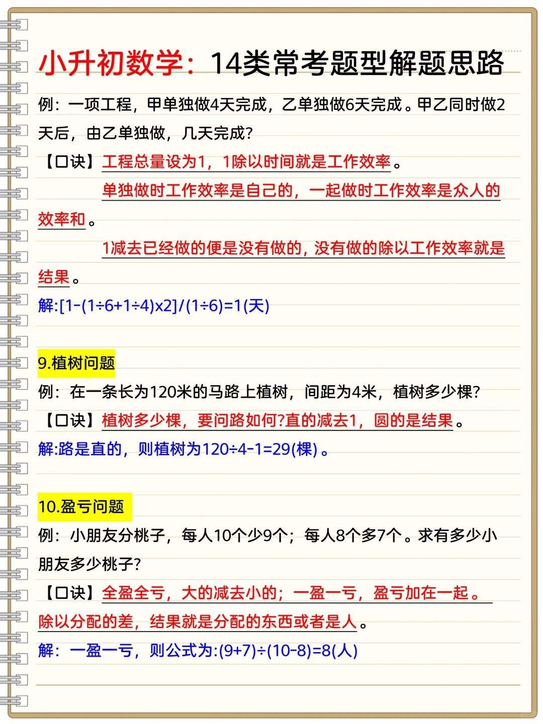 小升初数学解题思路！清晰，实用(小升初数学必考题型解决问题含答案)