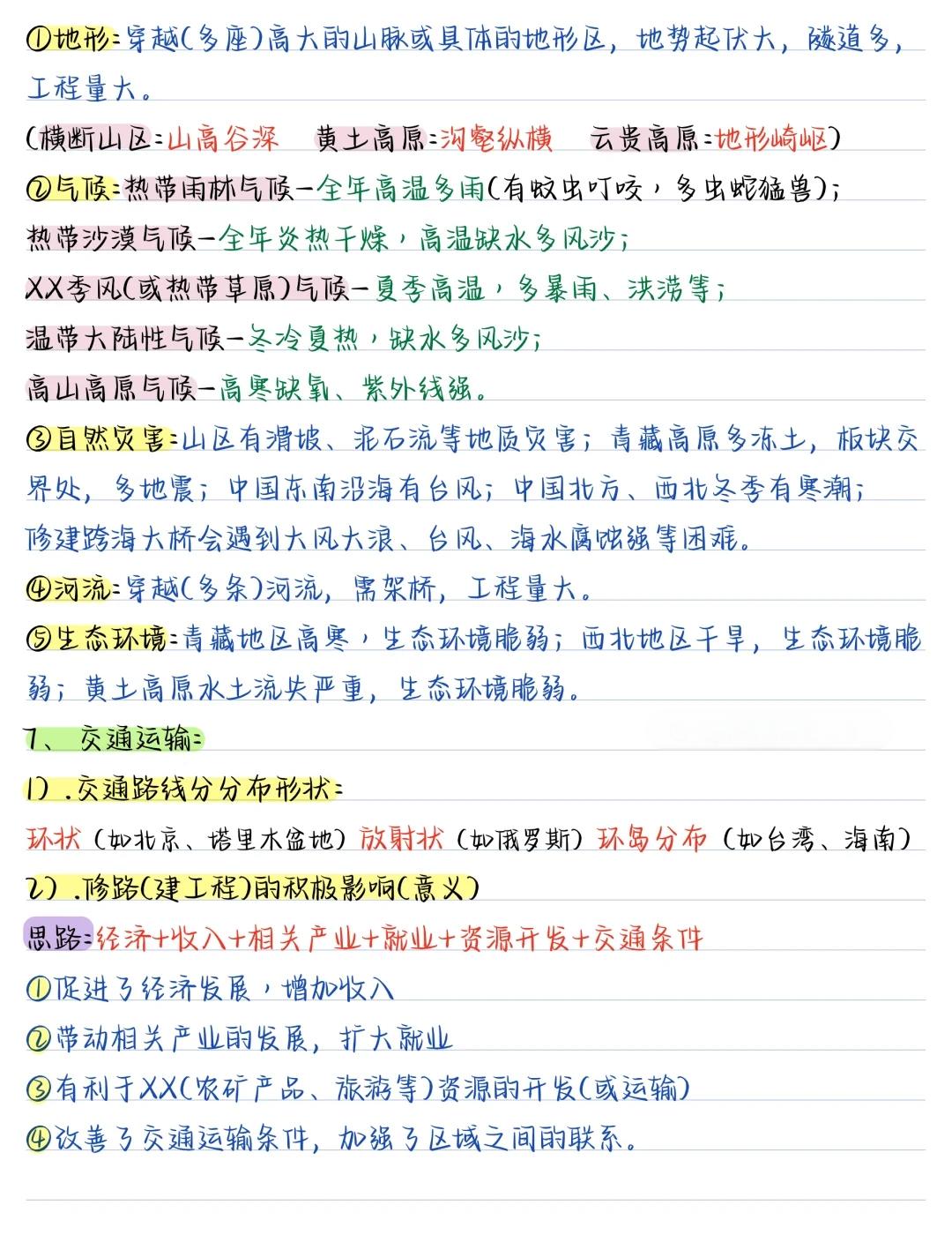 初中地理答题模板的简单介绍