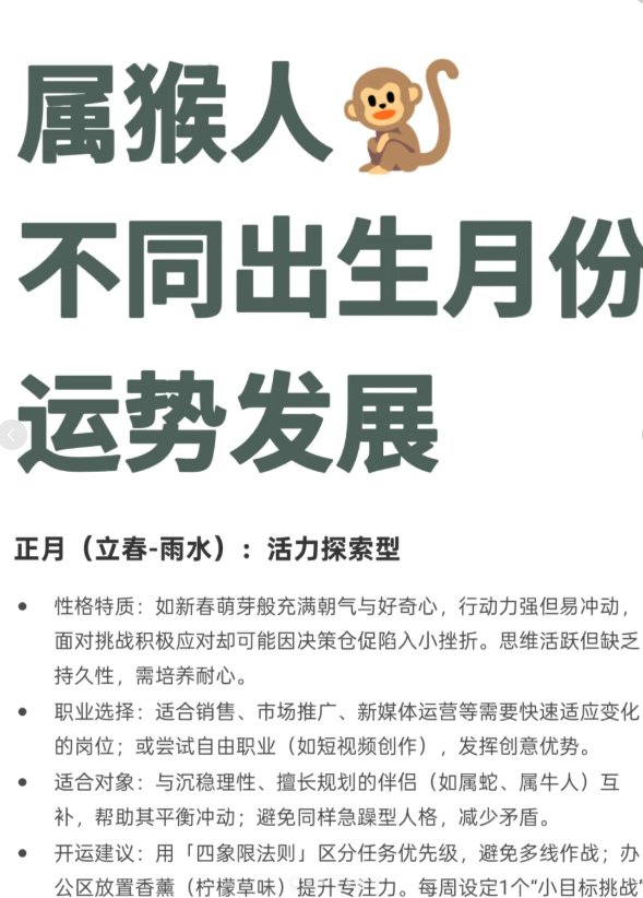 1月15日生肖猴运势怎样(1月16日属猴运程)