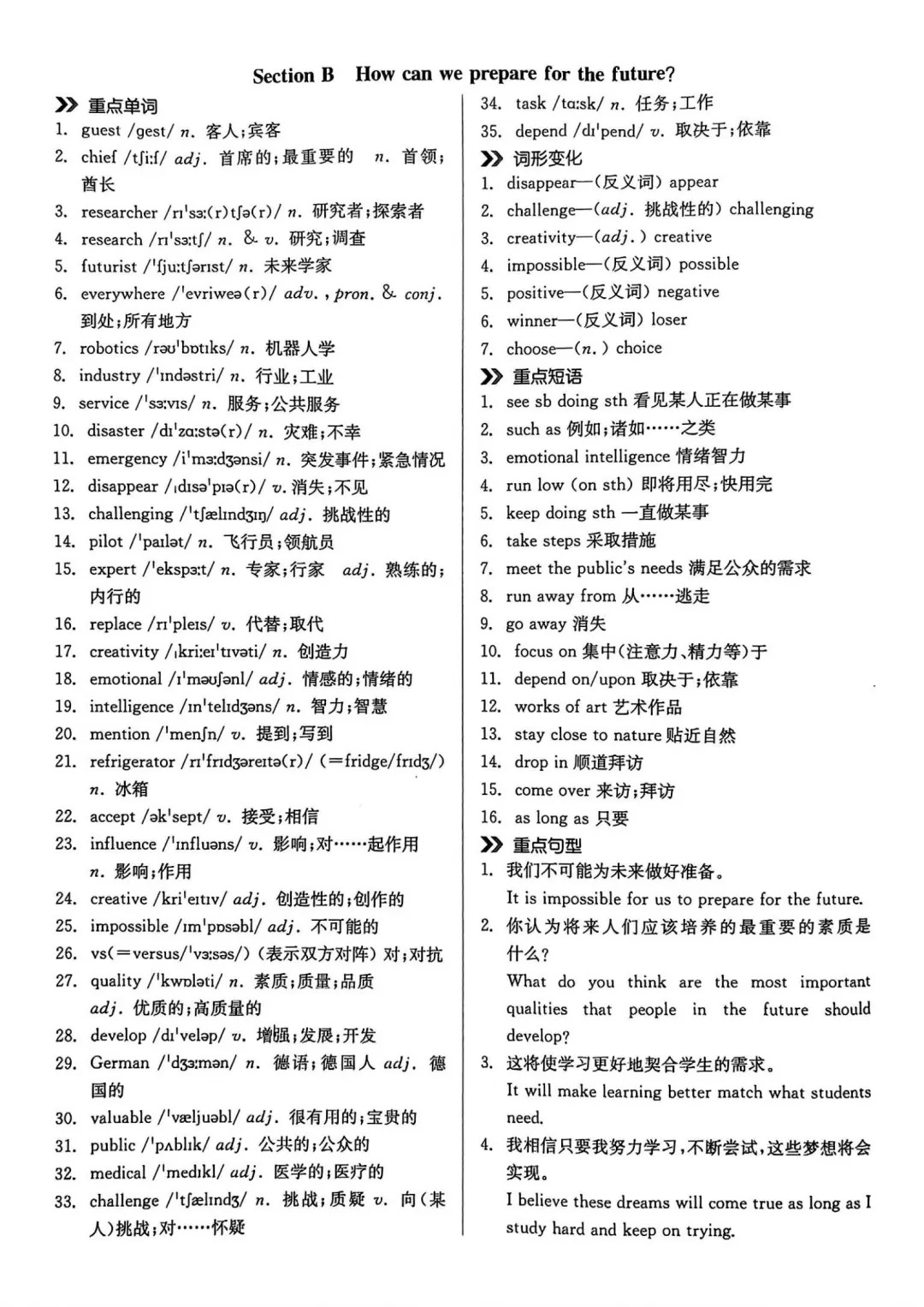 新版八上英语：各单元词语转换(八上英语外研版电子书2025最新版本)