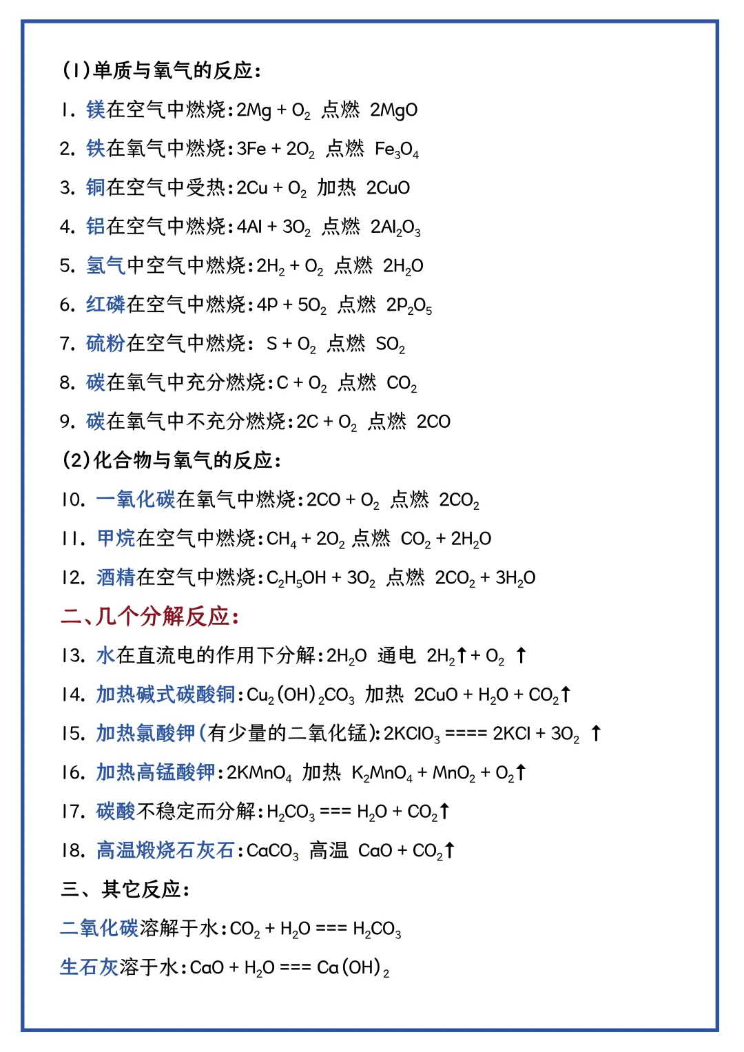 新初三化学救星！物质的构成+化学方程式，带解析的简单介绍