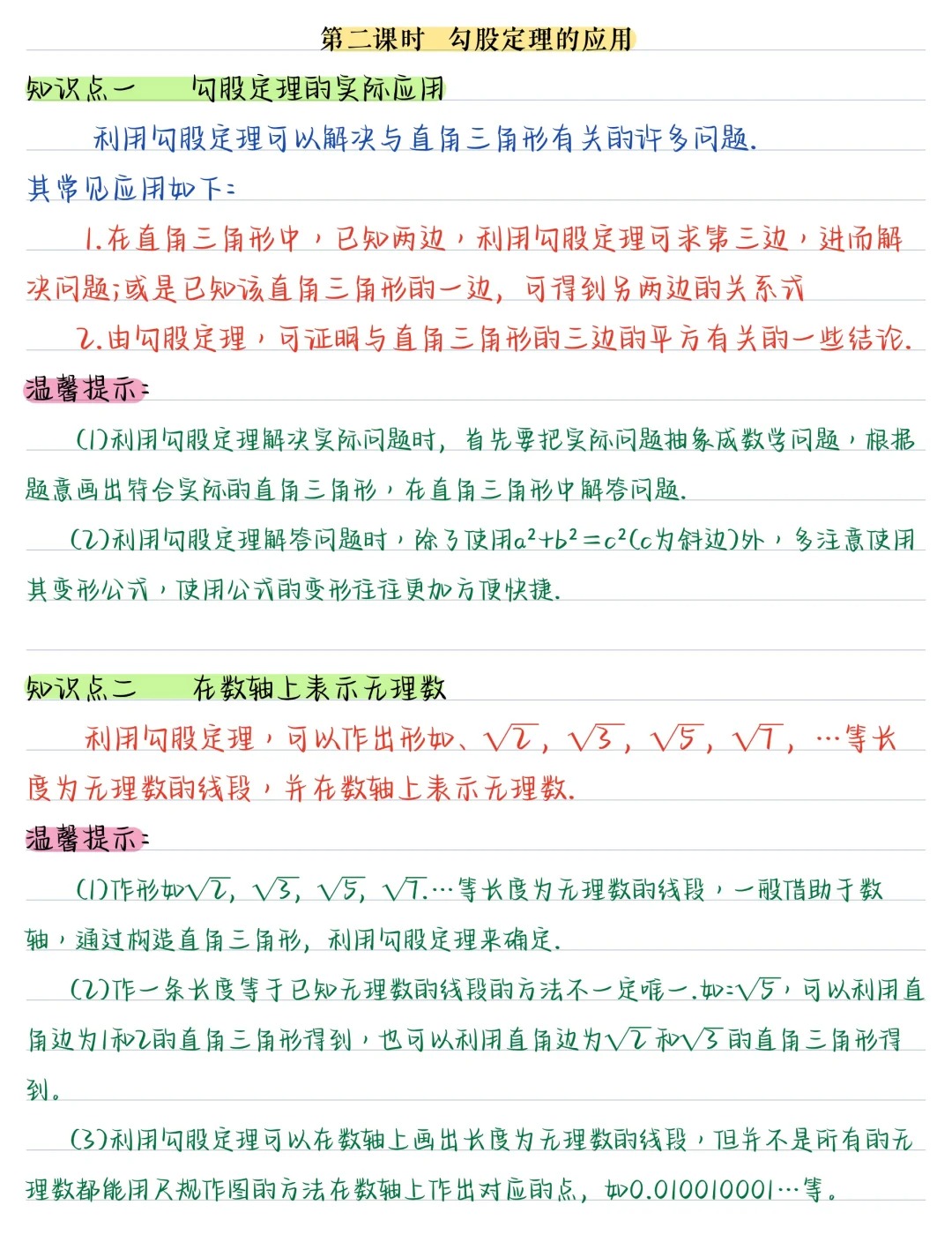 人教版八下数学勾股定理要点汇总