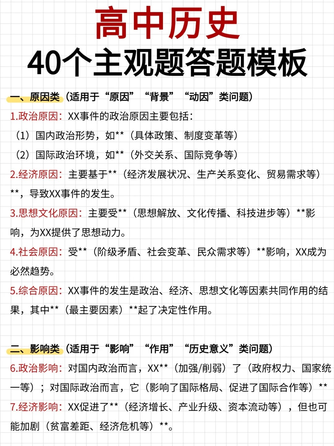 高中历史材料分析题答题模板(高中历史材料题的答题方法和技巧)