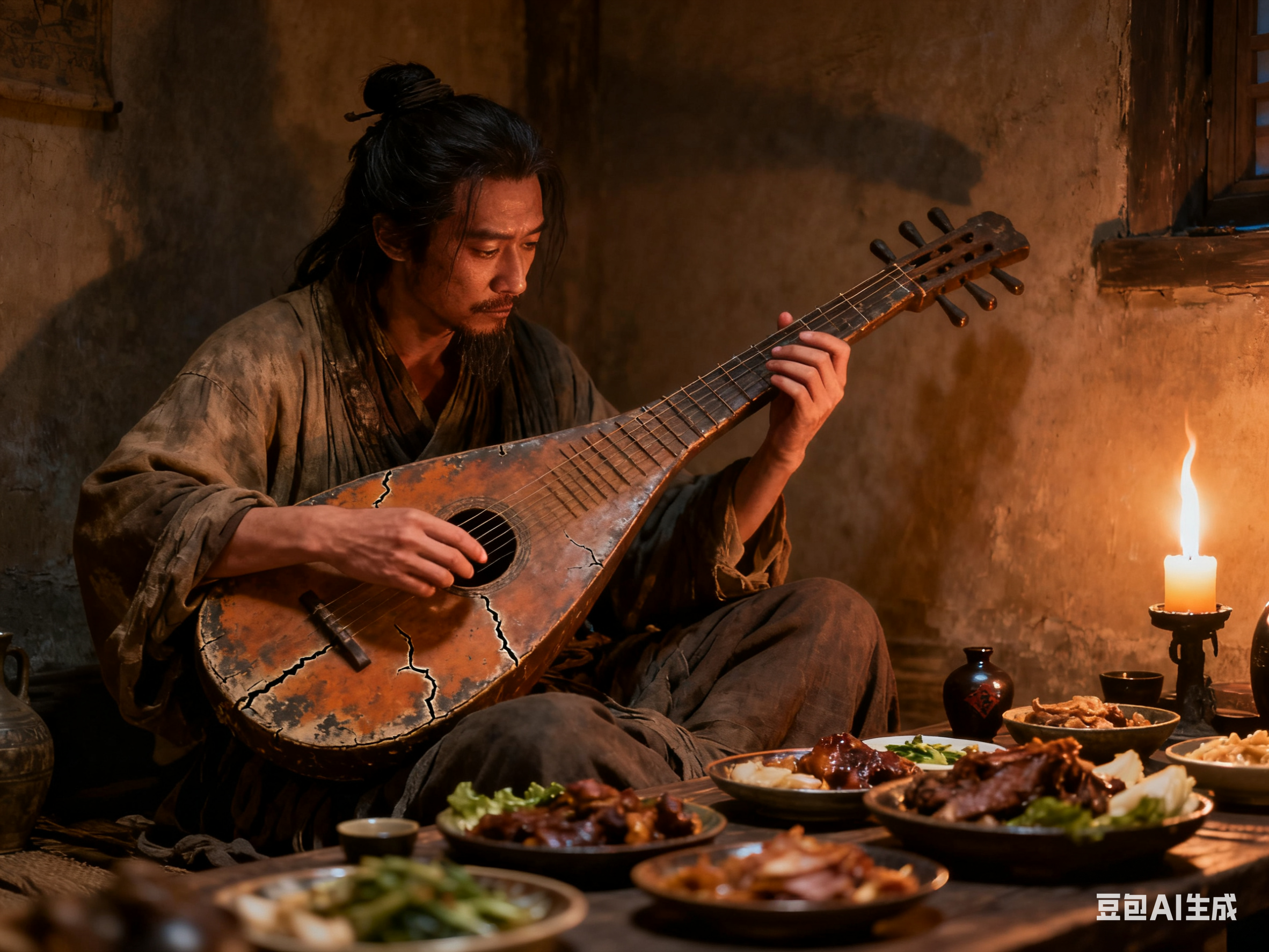 荆轲出发刺秦的前一晚,太子丹亲自为他饯行,看到荆轲在擦拭匕首时