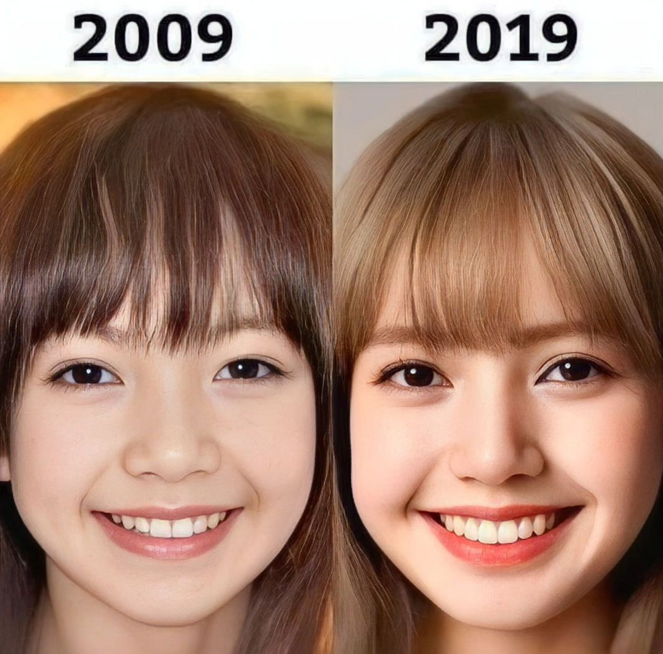 这个女的叫lisa,是个韩国女星,有人对比了她最近十年的面容变化 ​