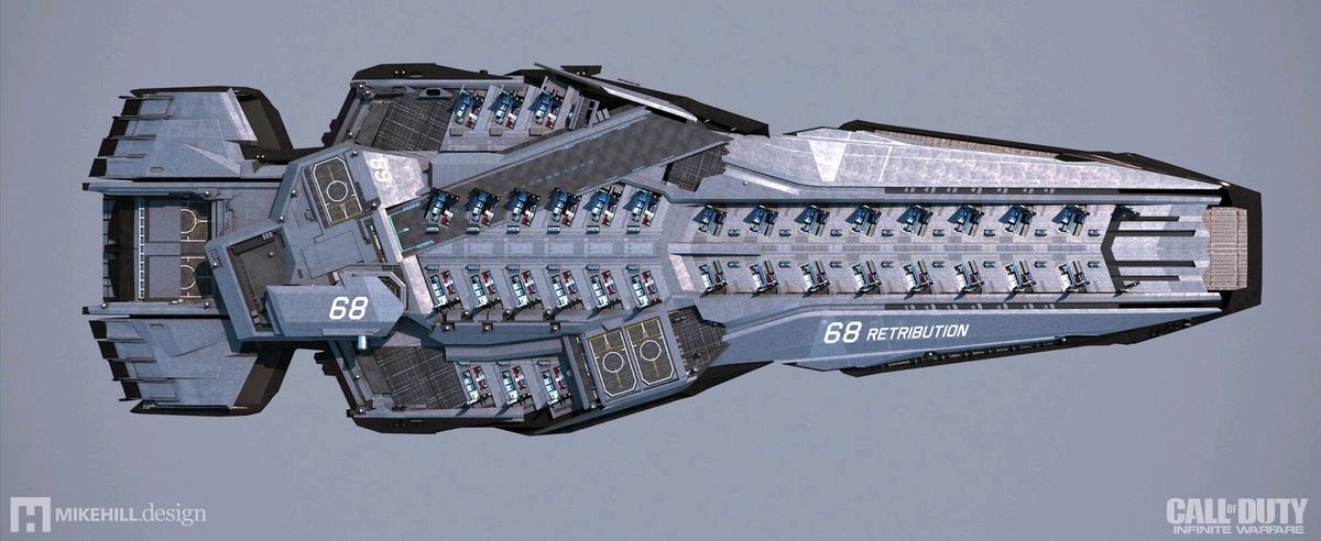 《使命召唤:无限战争》swc-141 海军上将级太空航母 "惩戒"号