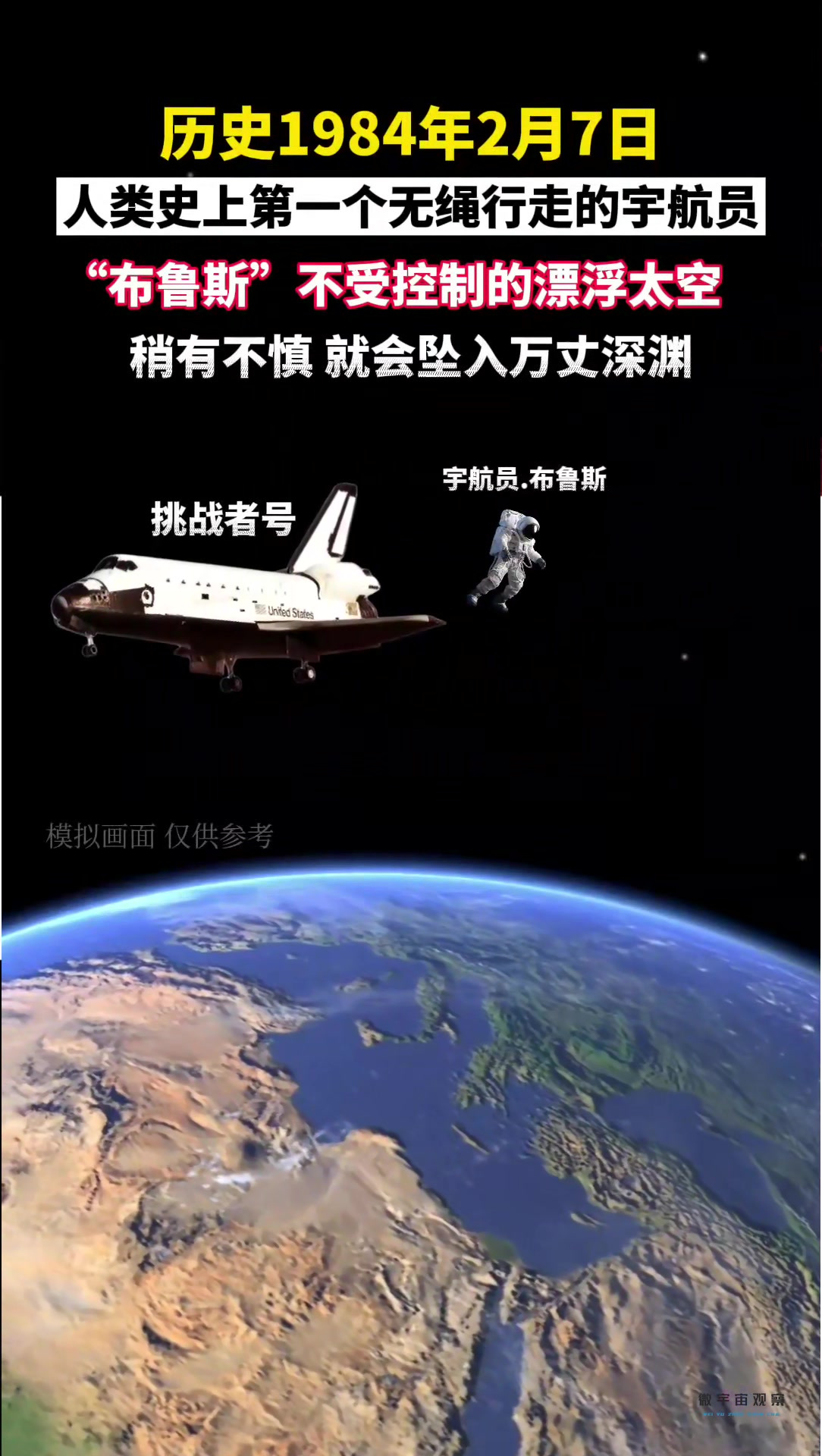 无绳太空行走图片