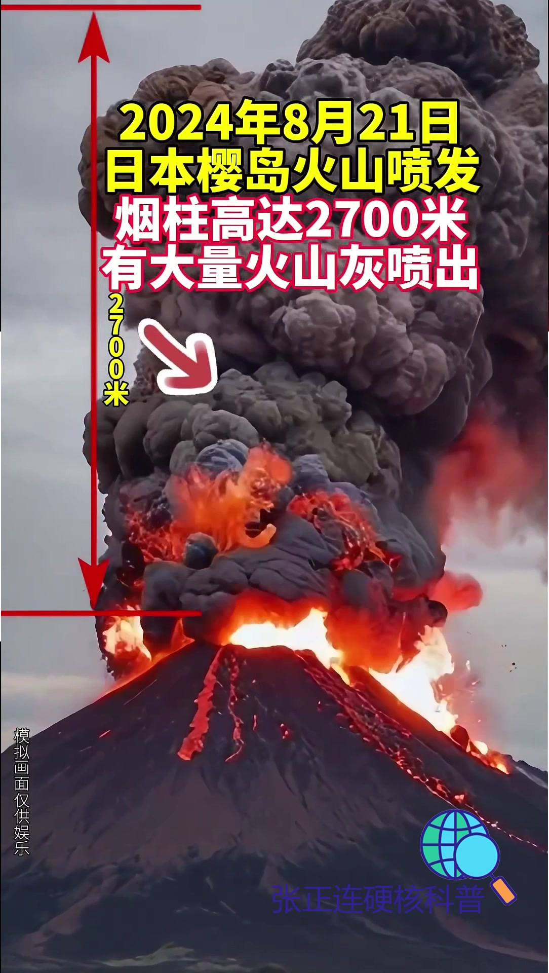 日本樱岛火山喷发图片