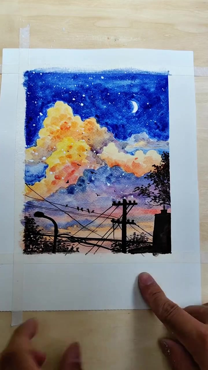 水彩画星空也挺好玩哦,你也可以试试