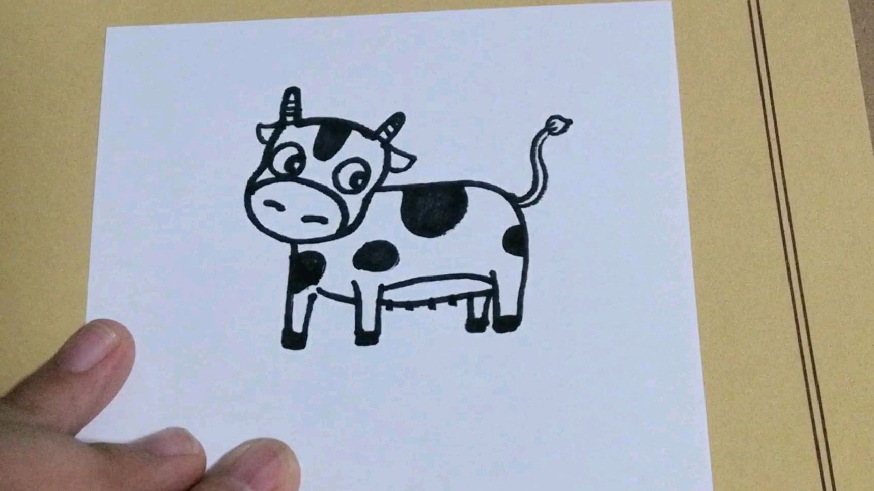 (简笔画)超简单的黑白相间的可爱奶牛
