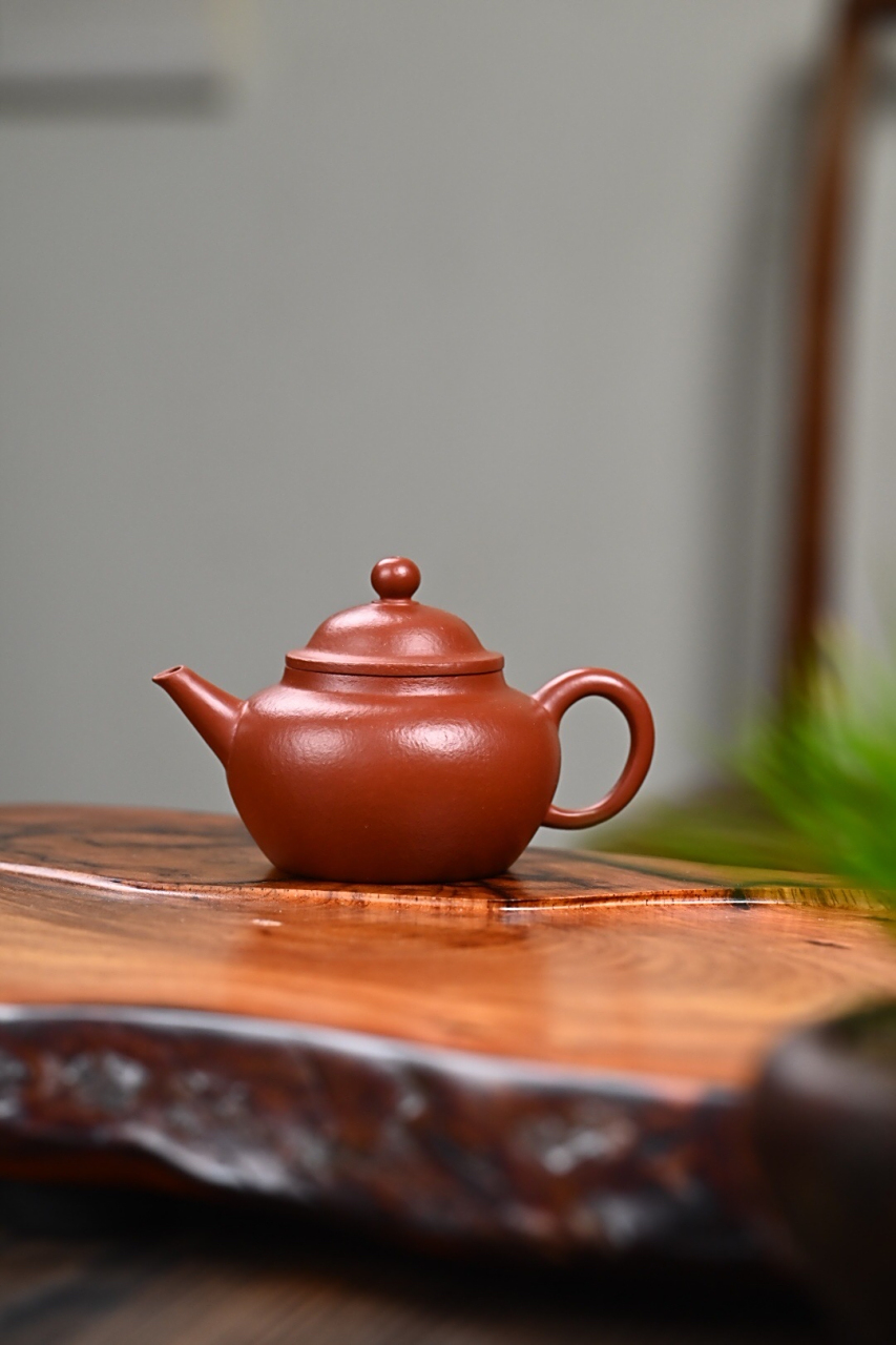 『笠帽水平』 全手工·极品皱皮朱泥·容量160cc·7孔出水