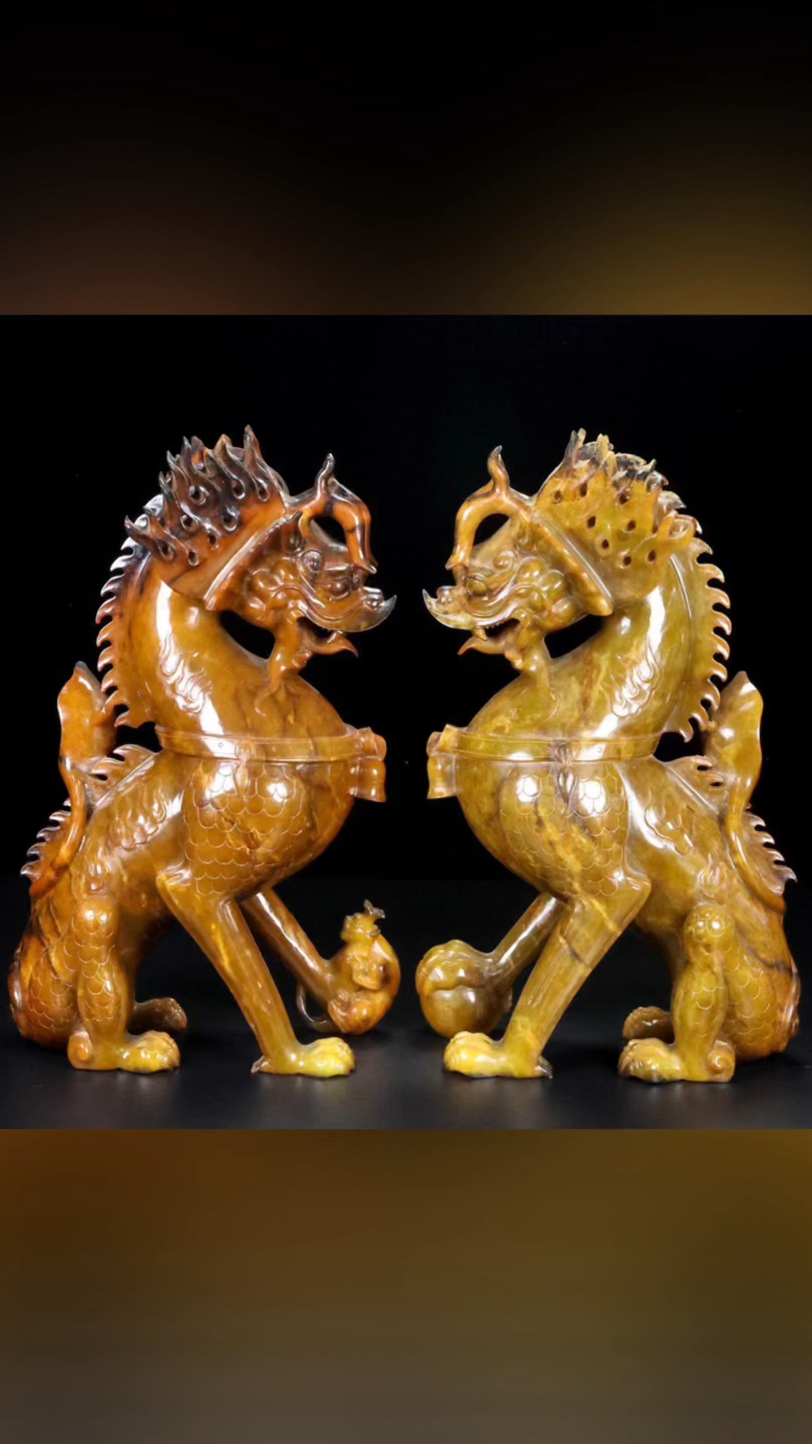 古玉老玉和田玉商秋葵镇墓兽一对