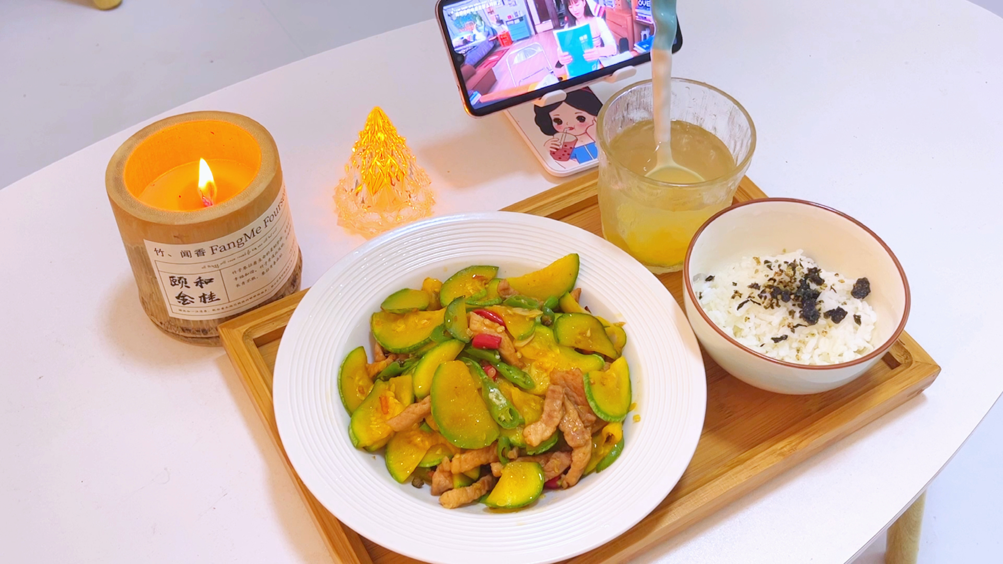 花费3元|嫩南瓜炒肉丝