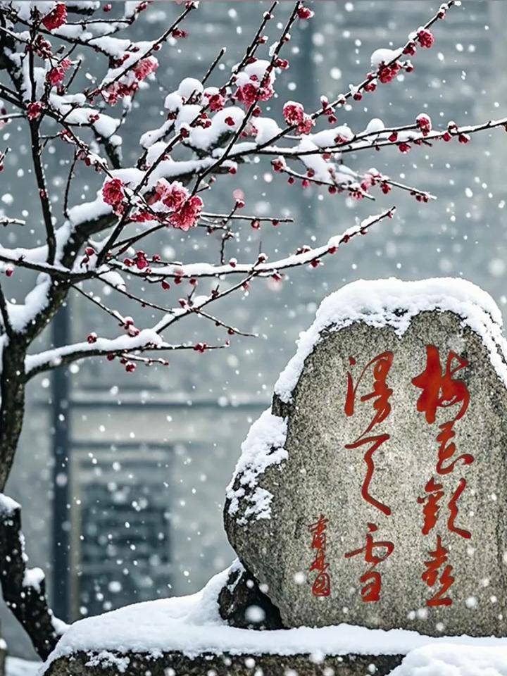 梅花欢喜漫天雪全诗图片