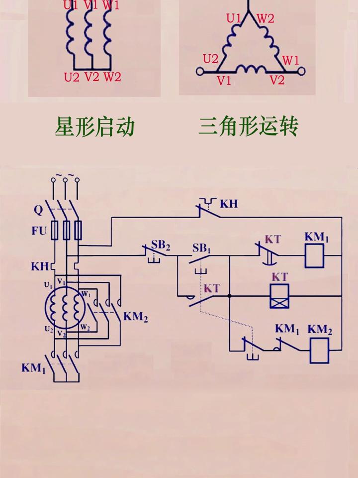 星三角降压启动电路图片