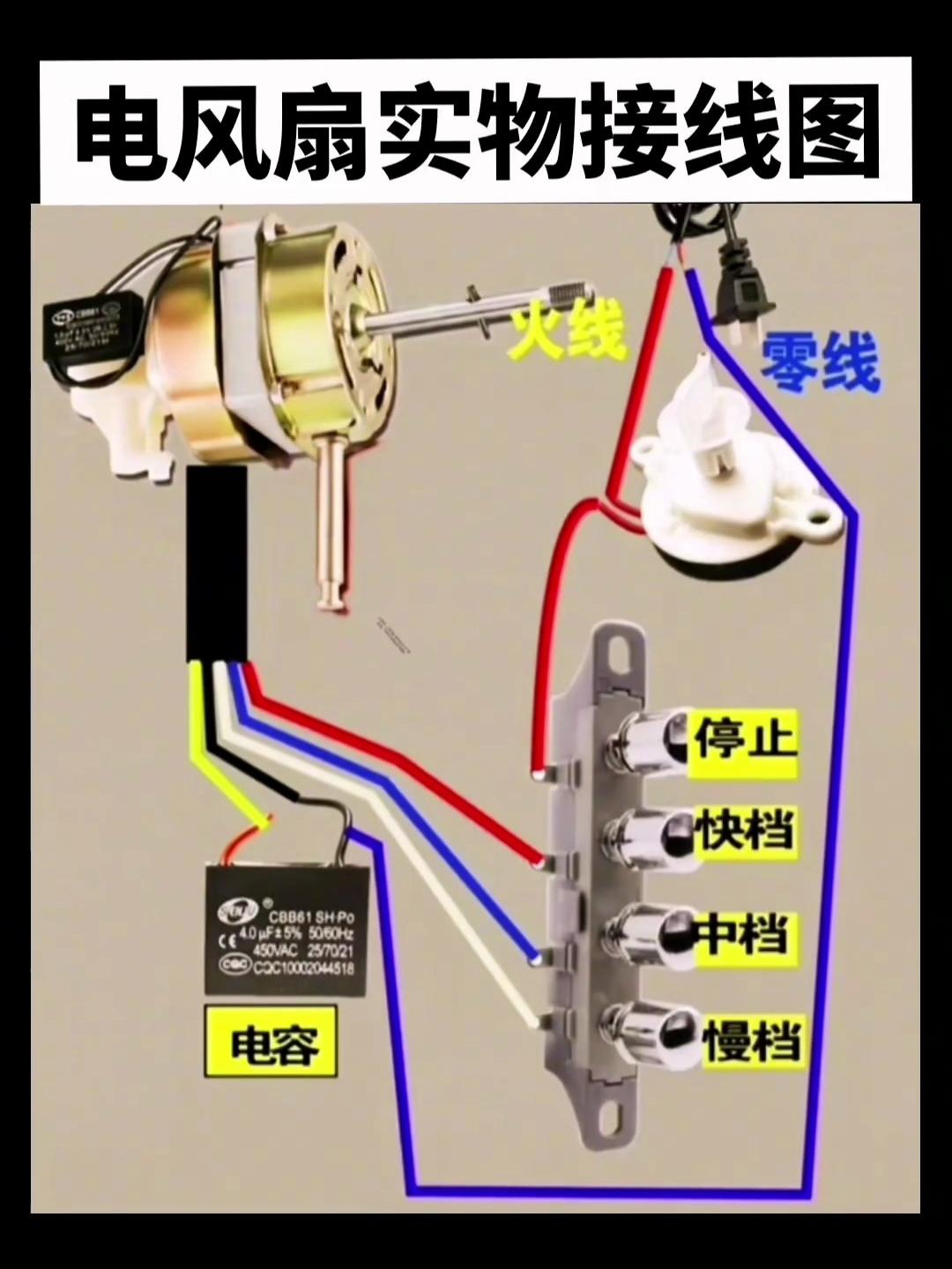 电风扇开关接线图解图片