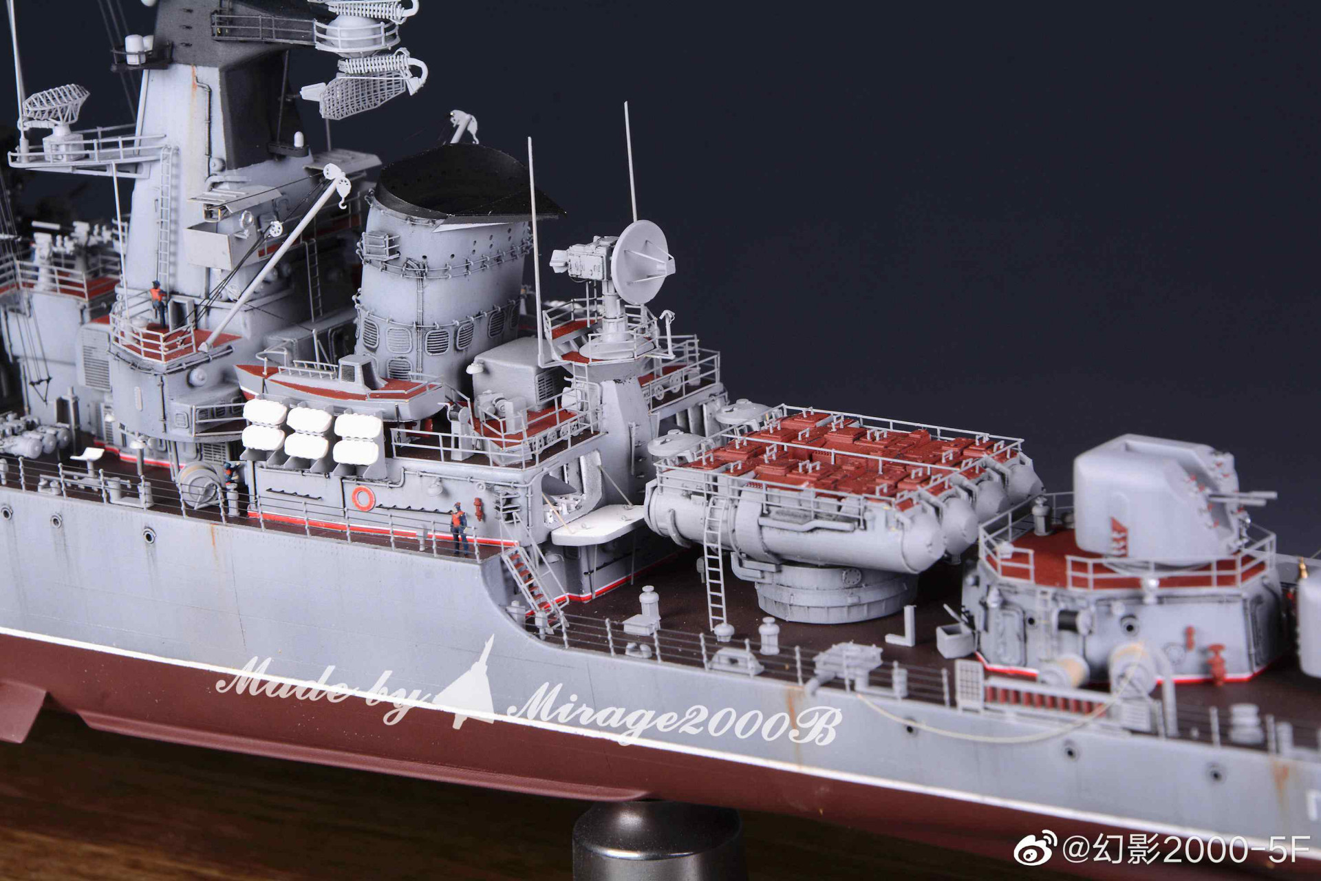 军模欣赏:1/350 前苏联 58型肯达级导弹巡洋舰. #动漫# #模型# #海军