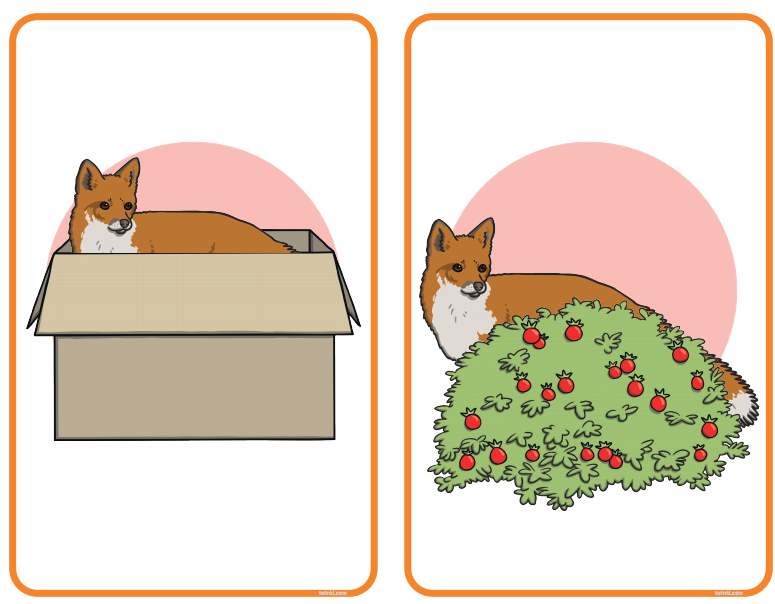 「资料分享」适合6~12岁孩子学习英语的方位介词卡