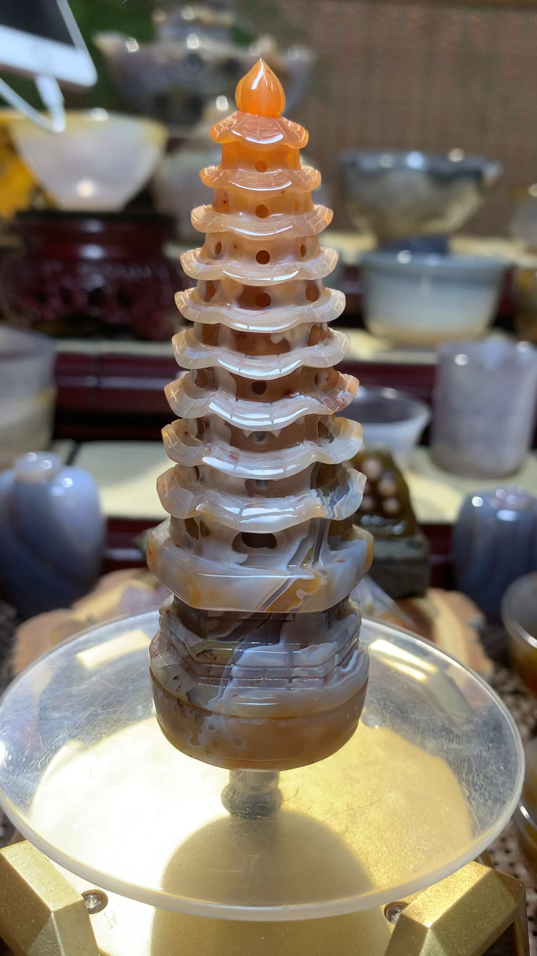 雕刻师傅河南手太巧,雕刻八面玲珑塔.我的收藏品来鉴赏鉴赏