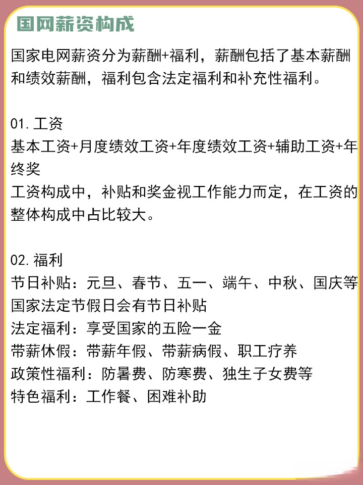 大学毕业生入职国家电网薪资待遇参考