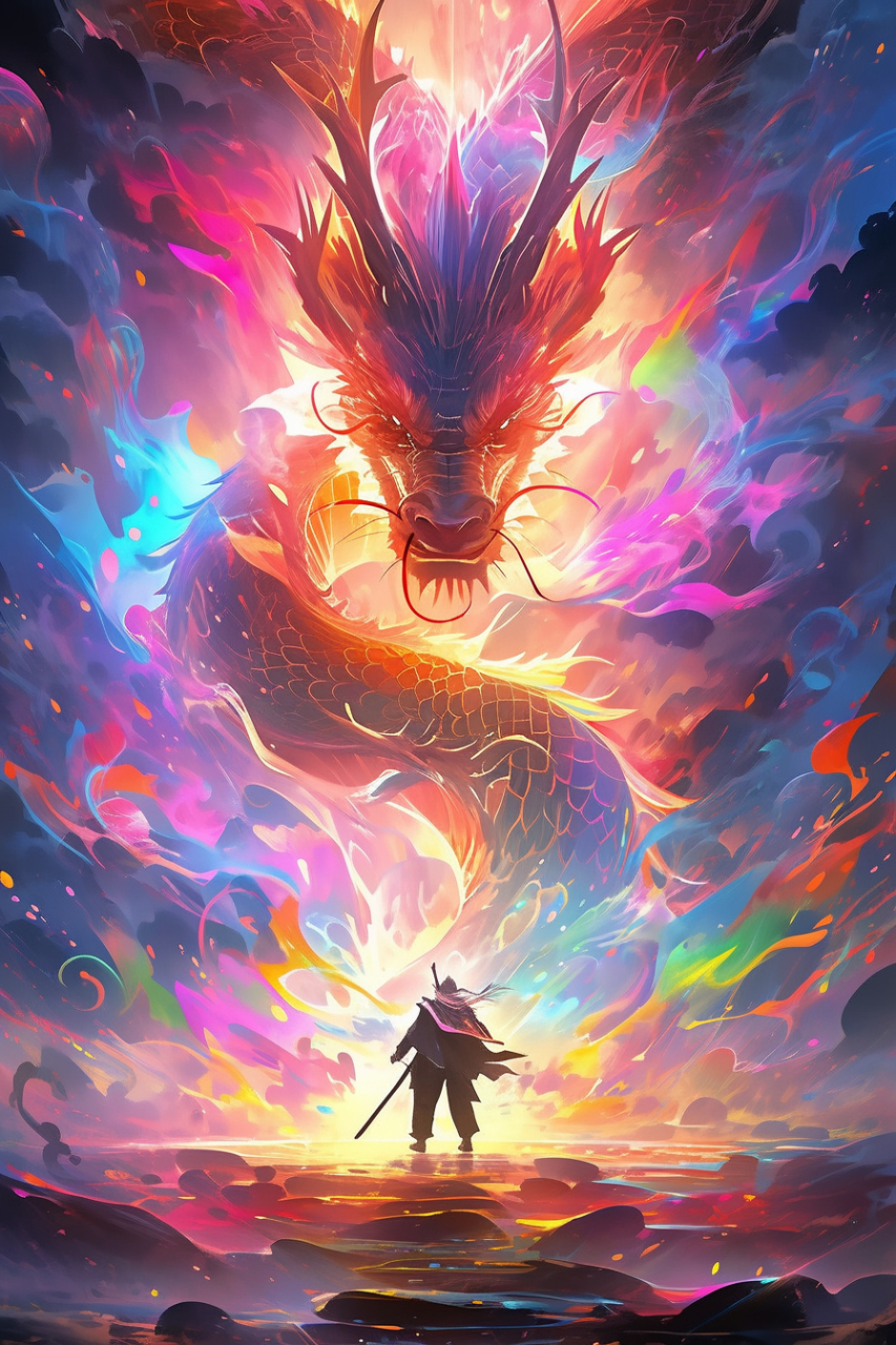 七彩神龙93#ai绘画# #二次元# #壁纸