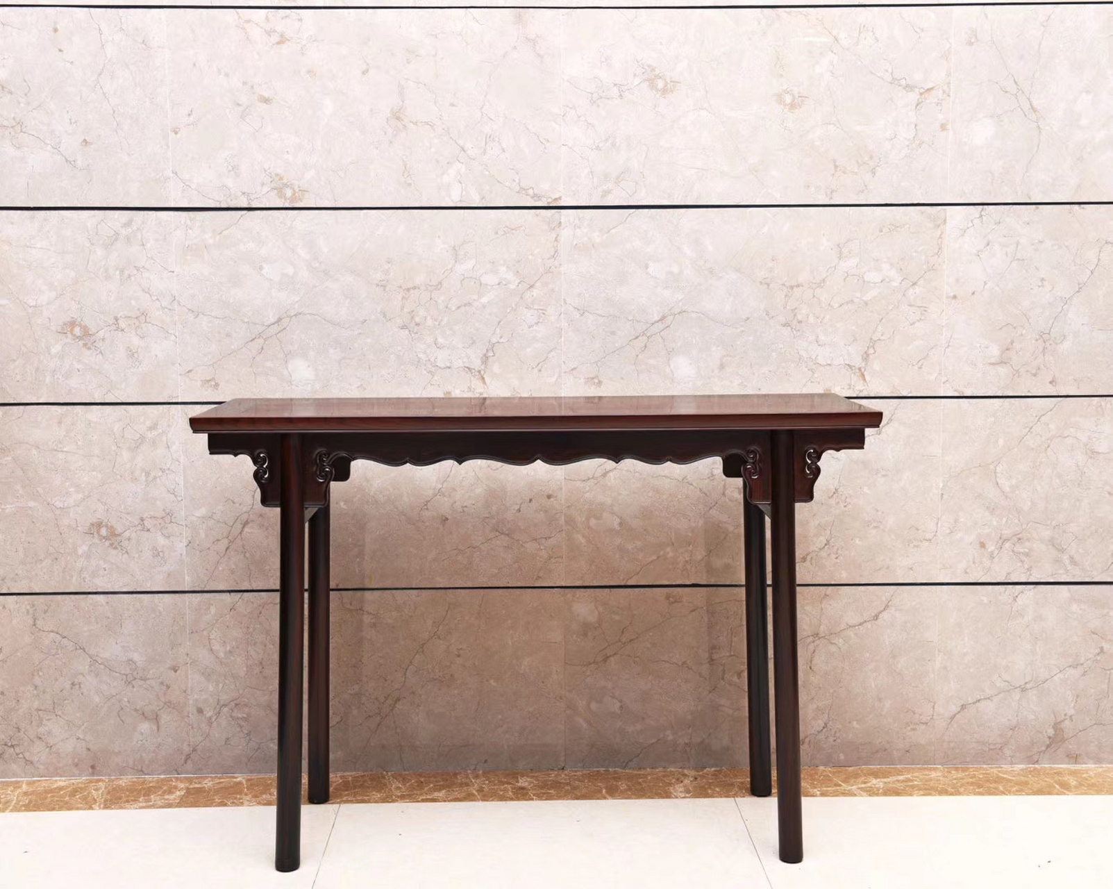 『材质』交趾黄檀(大红酸枝)  『品名』田家青条案   『尺寸』120*38*