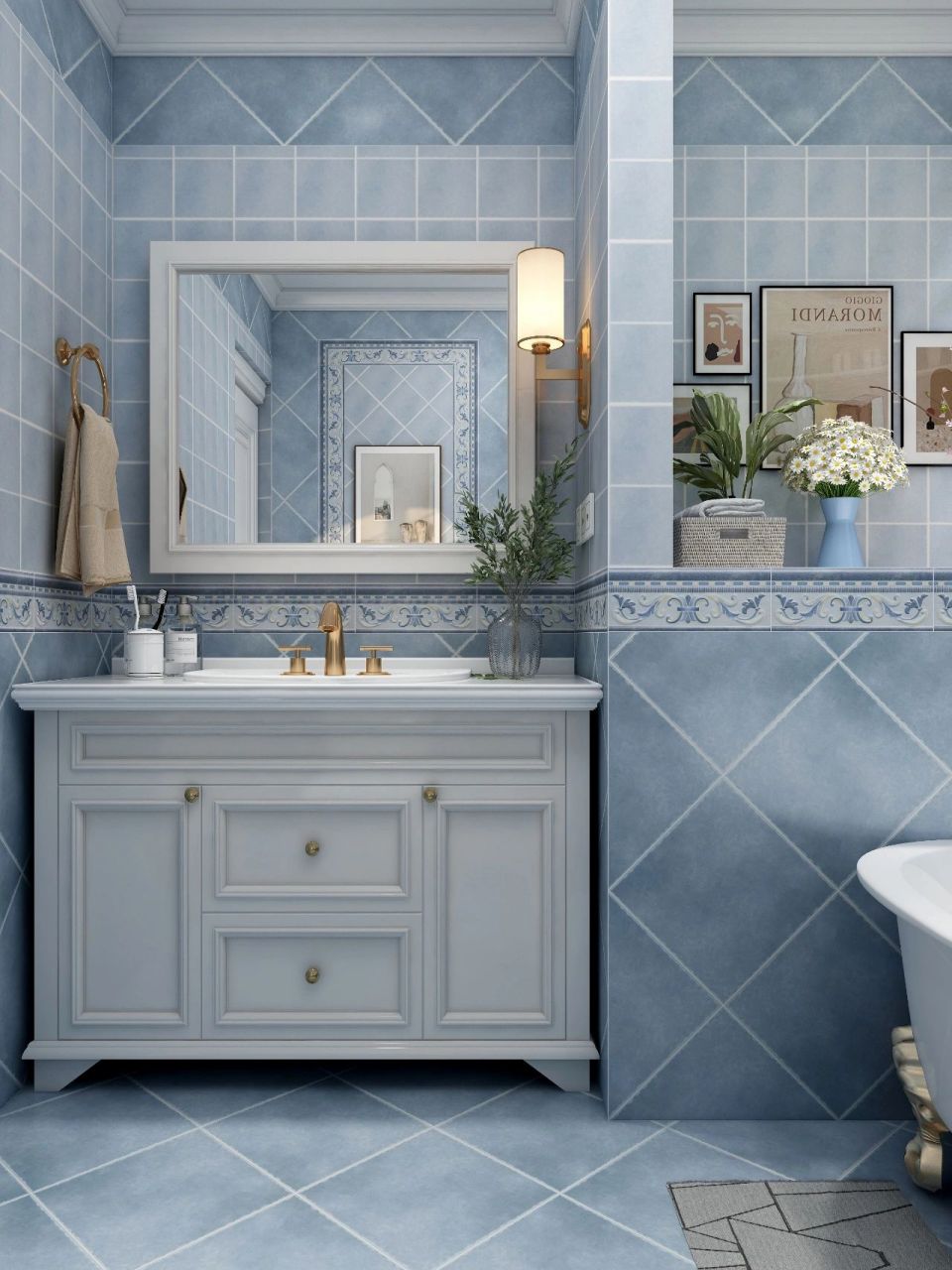 梦想中的卫生间:探索地中海风格蓝色妖姬般的装修,让你的家更具艺术