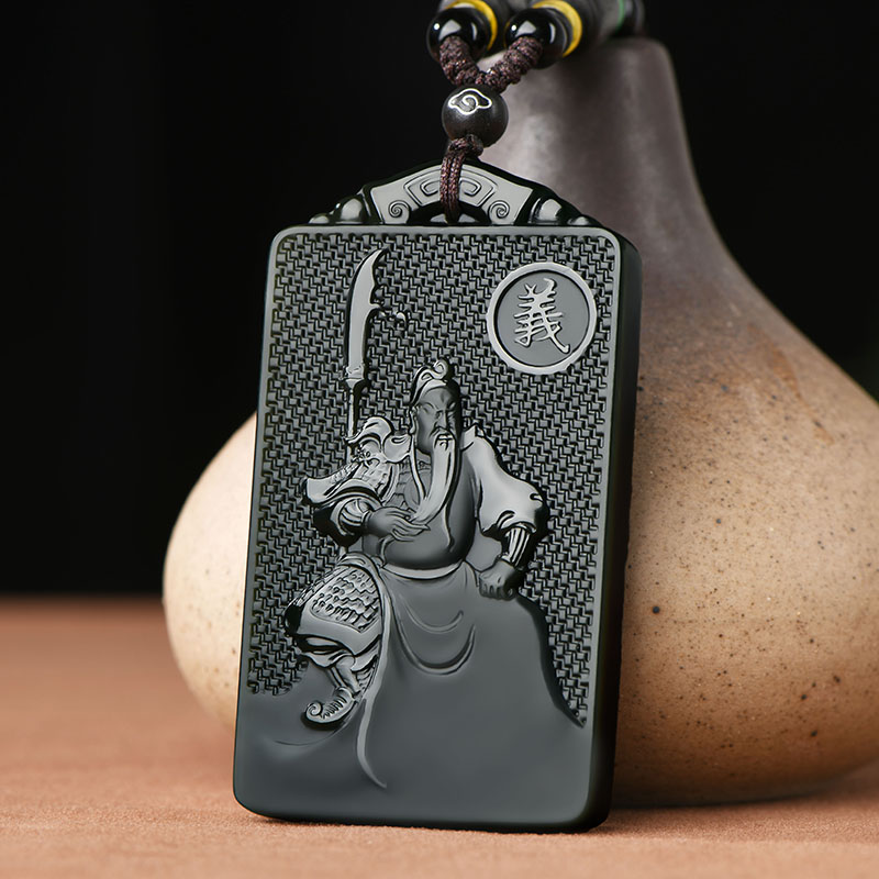 和田玉关公墨玉